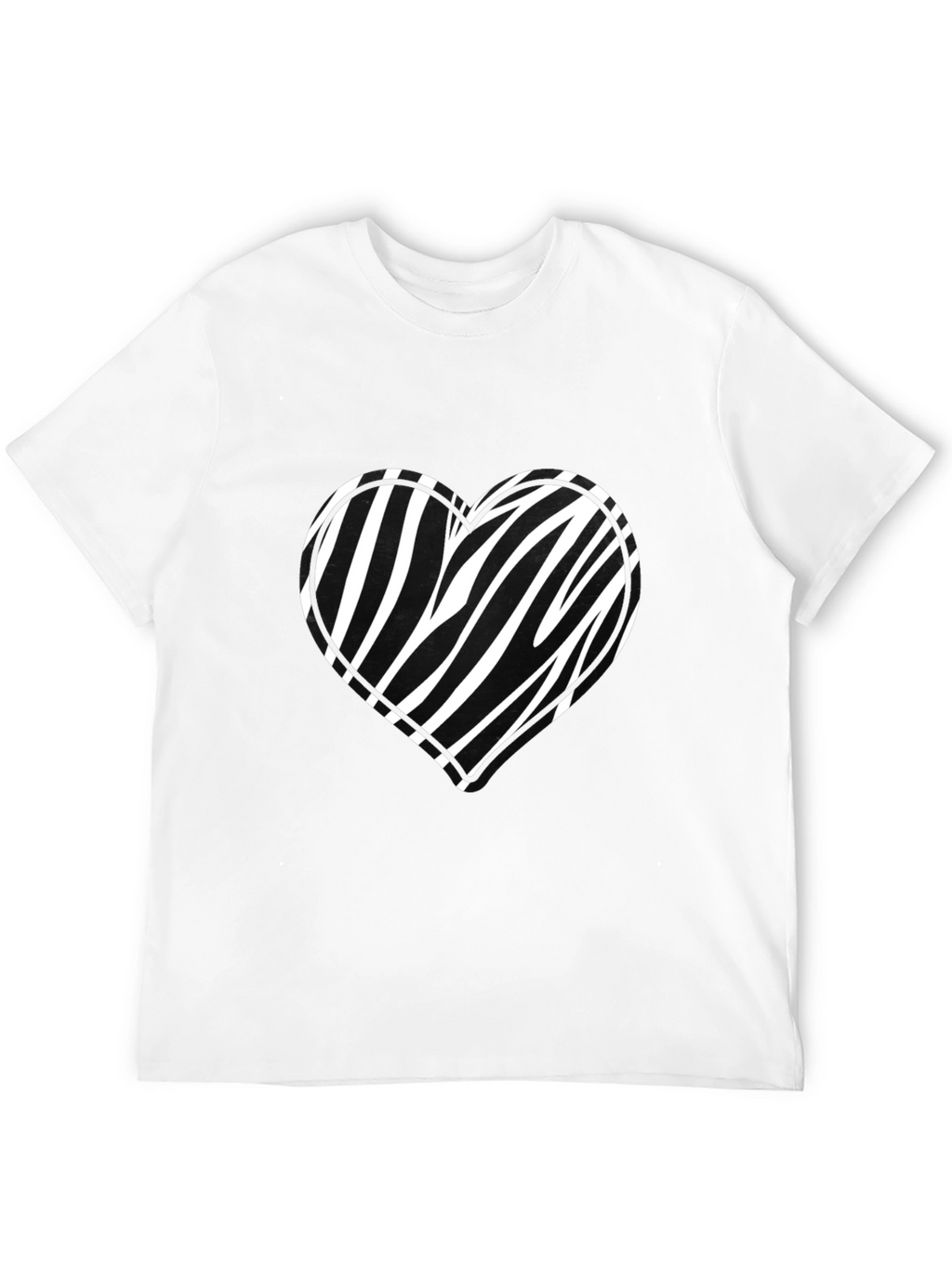 Zebra Heart Graphic Black Tee