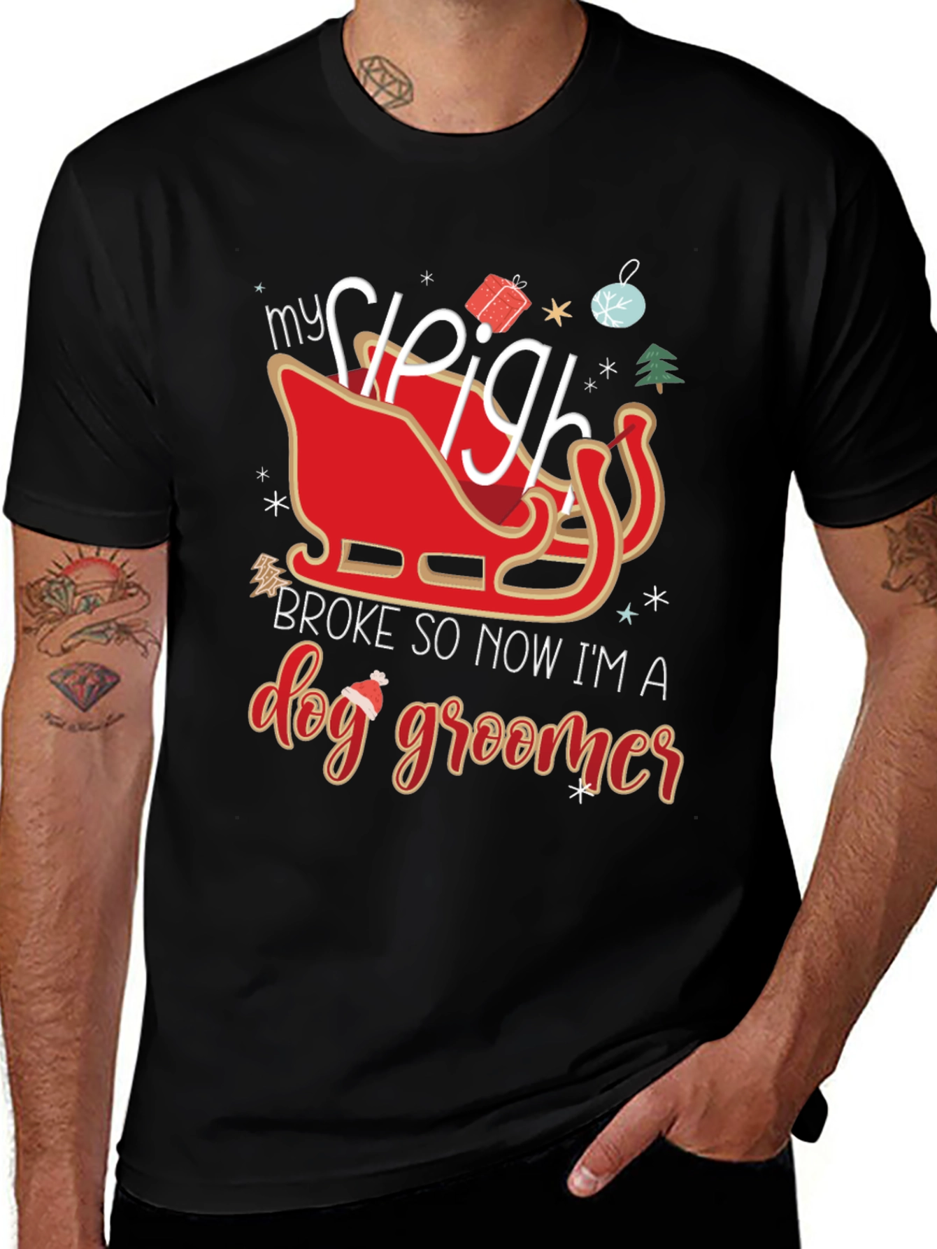 Dog Groomer Christmas T-Shirt