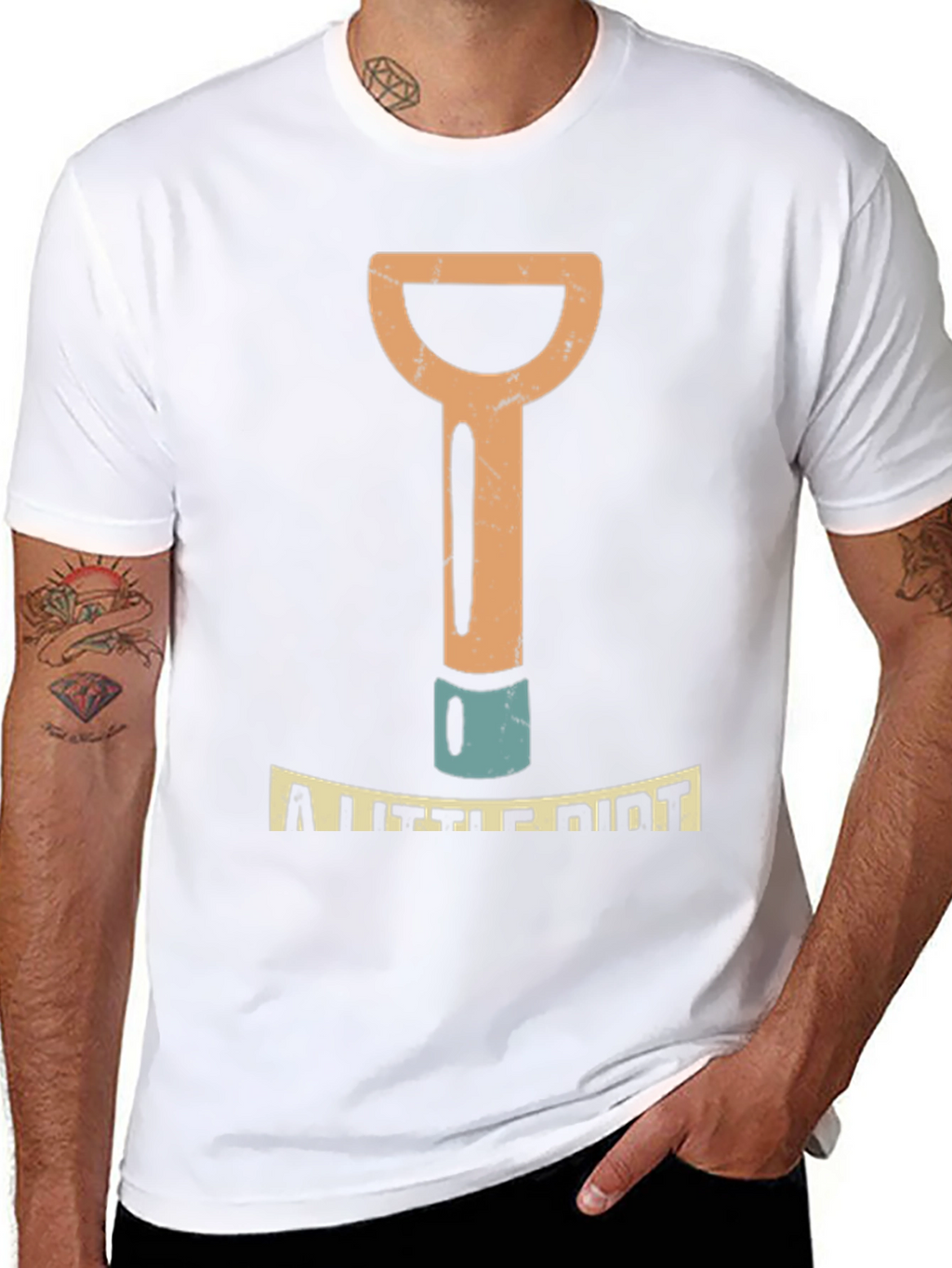 A Little Dirt Mens Black Graphic T-Shirt