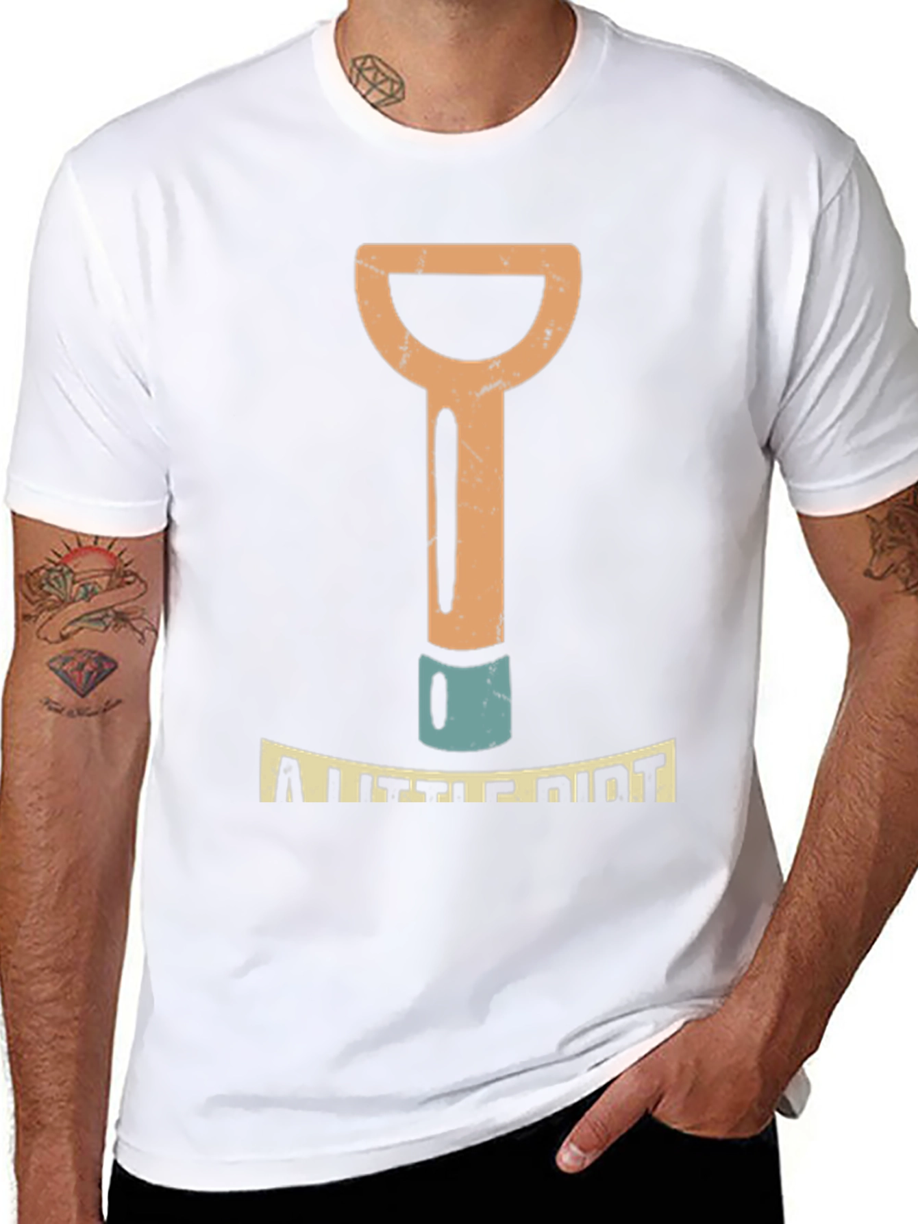 A Little Dirt Mens Black Graphic T-Shirt