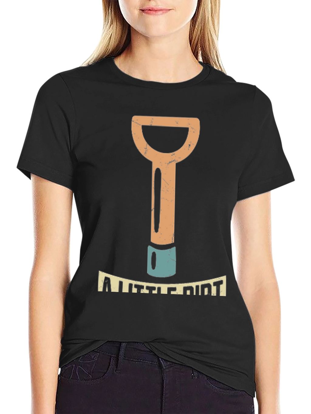 A Little Dirt Mens Black Graphic T-Shirt