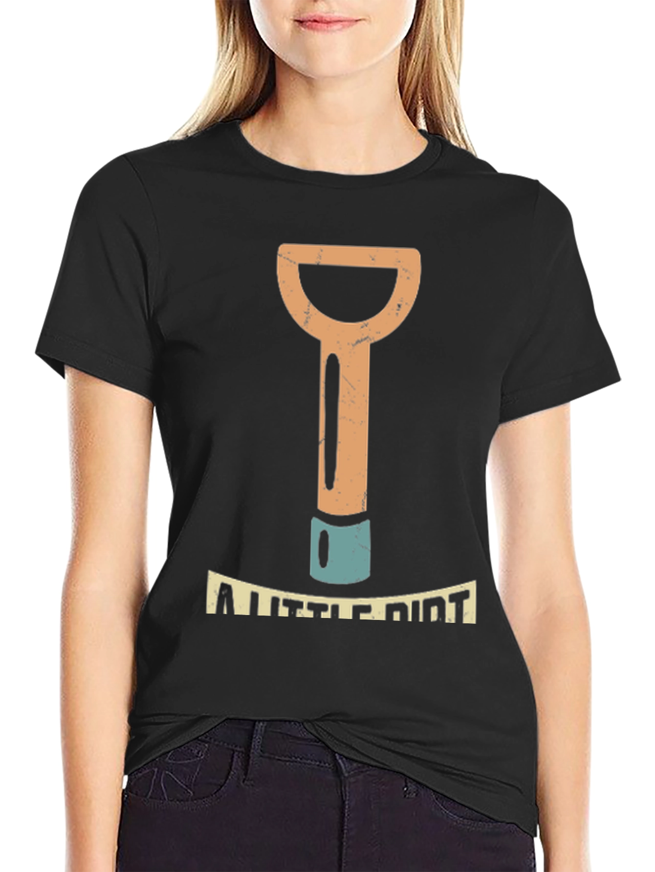 A Little Dirt Mens Black Graphic T-Shirt