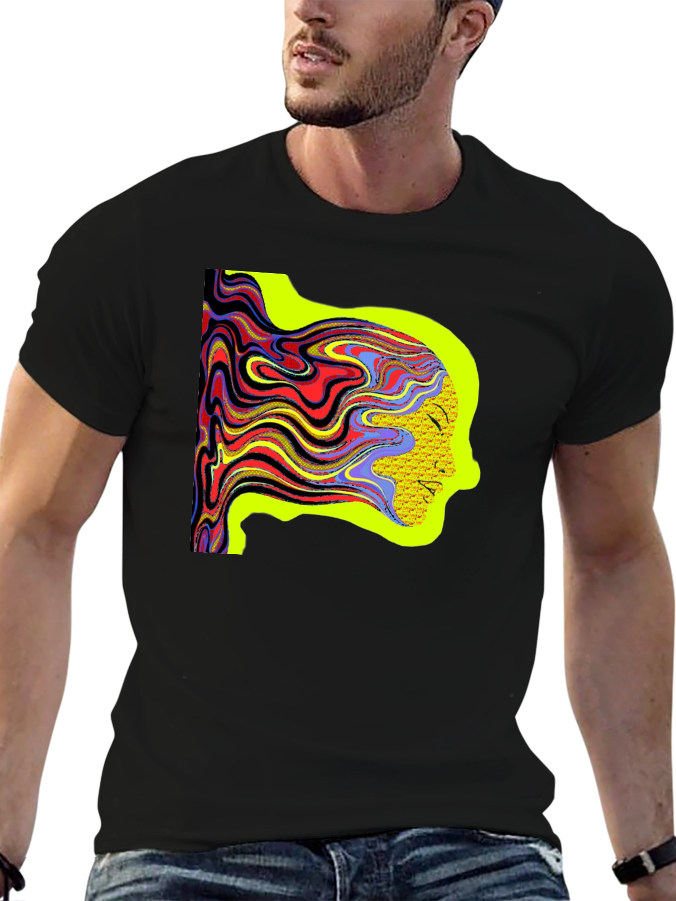 Psychedelic Woman Tee - Artistic Graphic Print Shirt