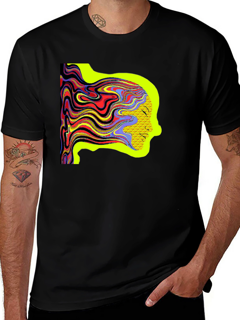 Psychedelic Woman Tee - Artistic Graphic Print Shirt