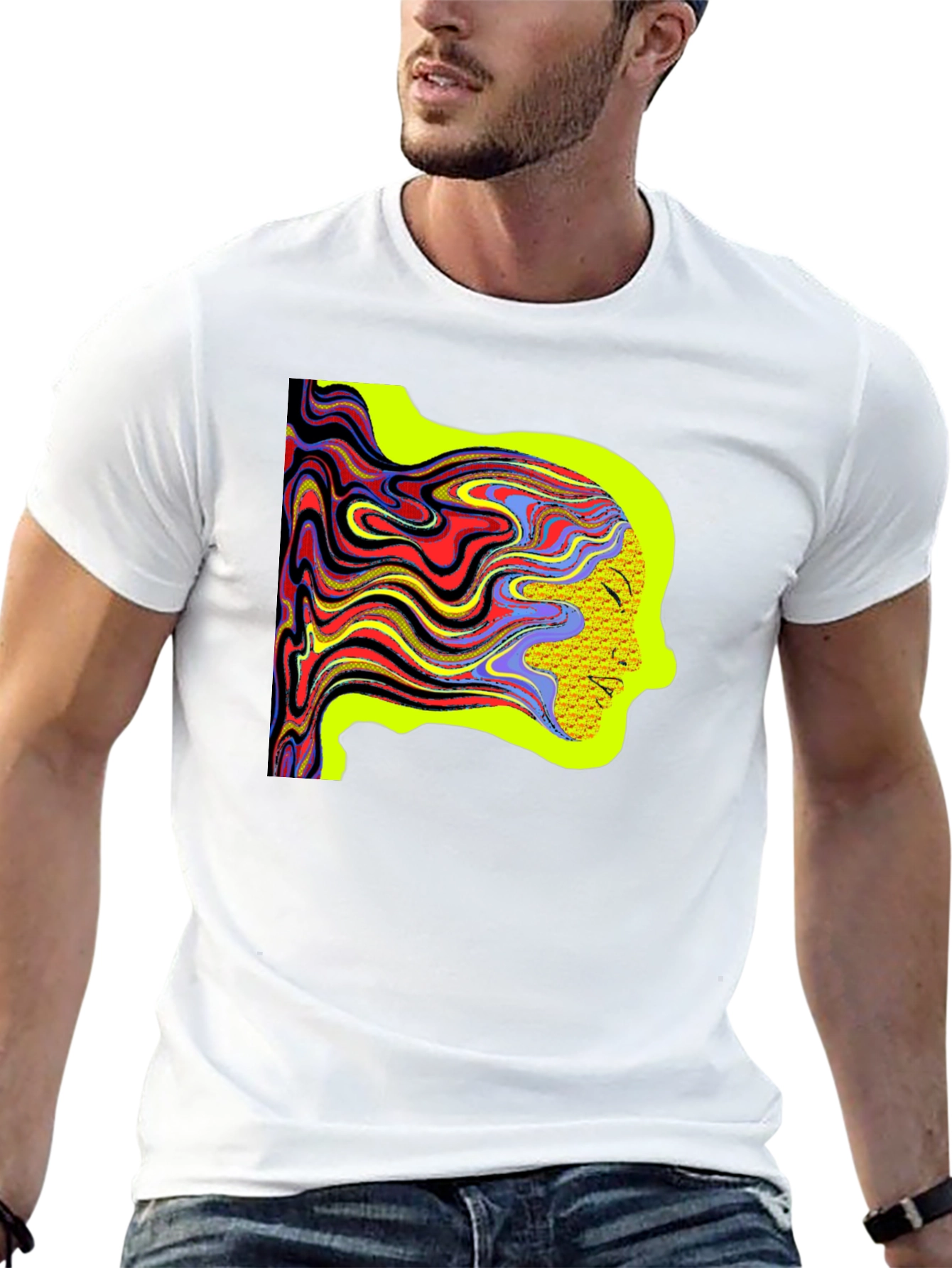 Psychedelic Woman Tee - Artistic Graphic Print Shirt