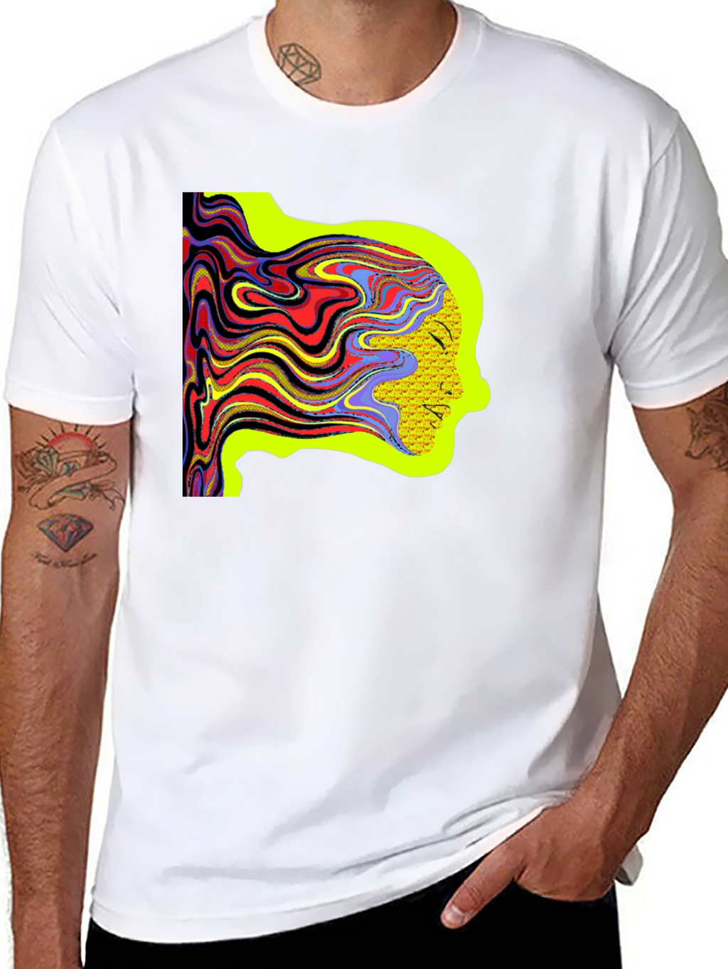 Psychedelic Woman Tee - Artistic Graphic Print Shirt