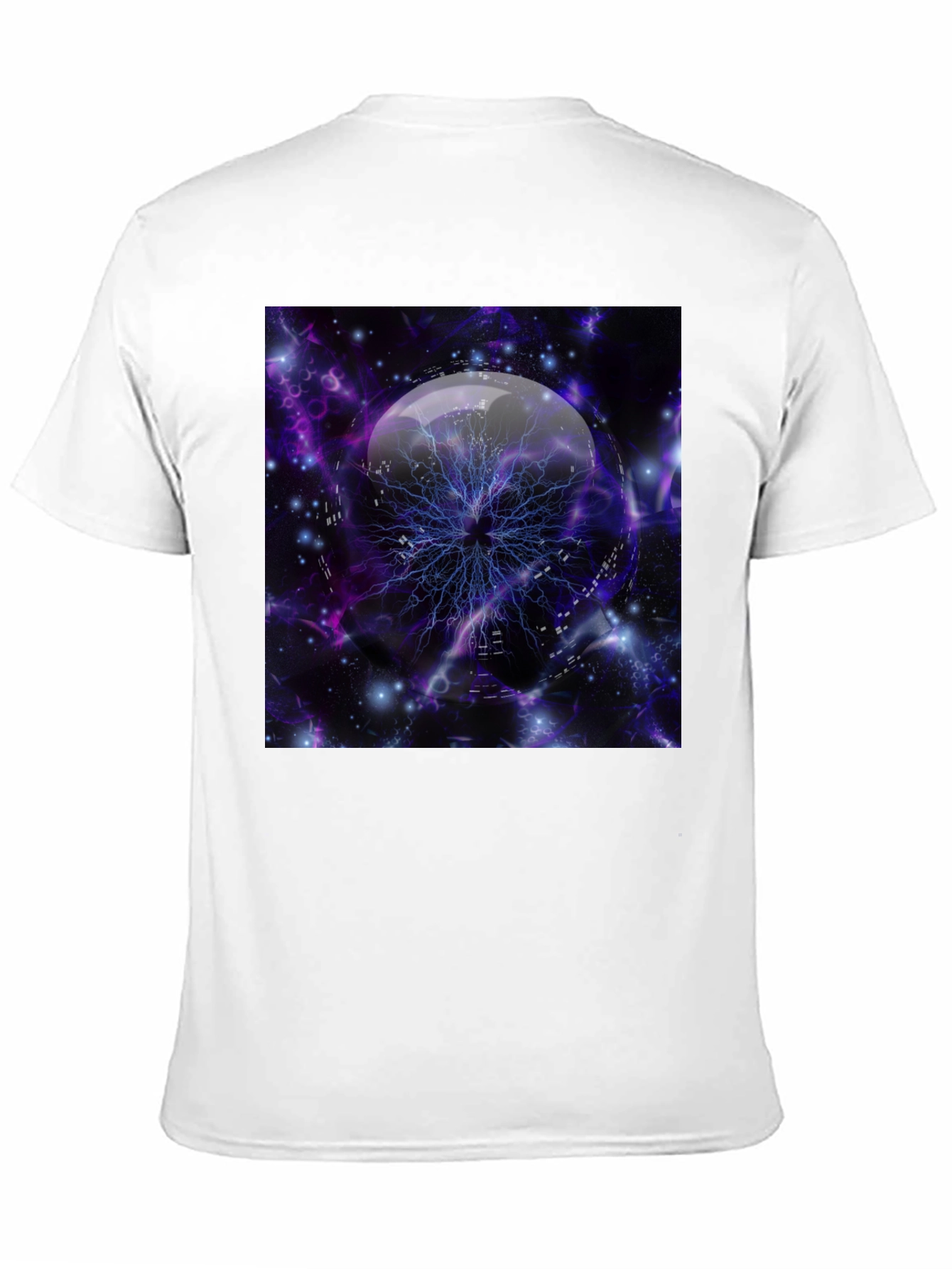 Cosmic Lightning Orb Graphic Tee - Black