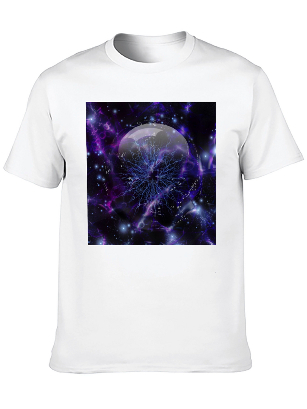 Cosmic Lightning Orb Graphic Tee - Black