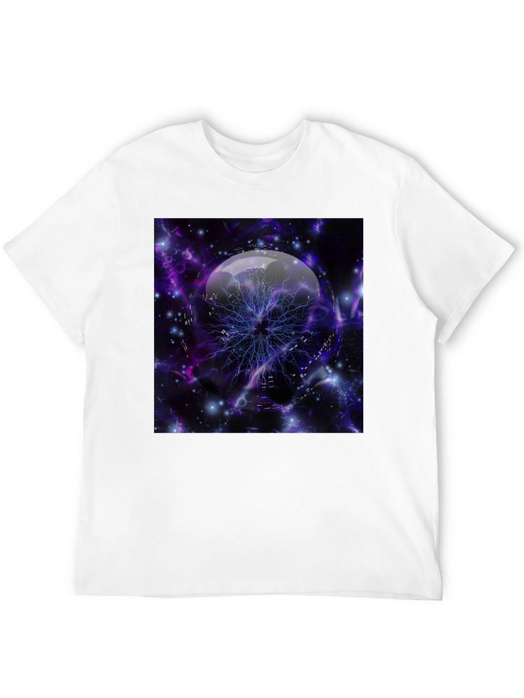 Cosmic Lightning Orb Graphic Tee - Black