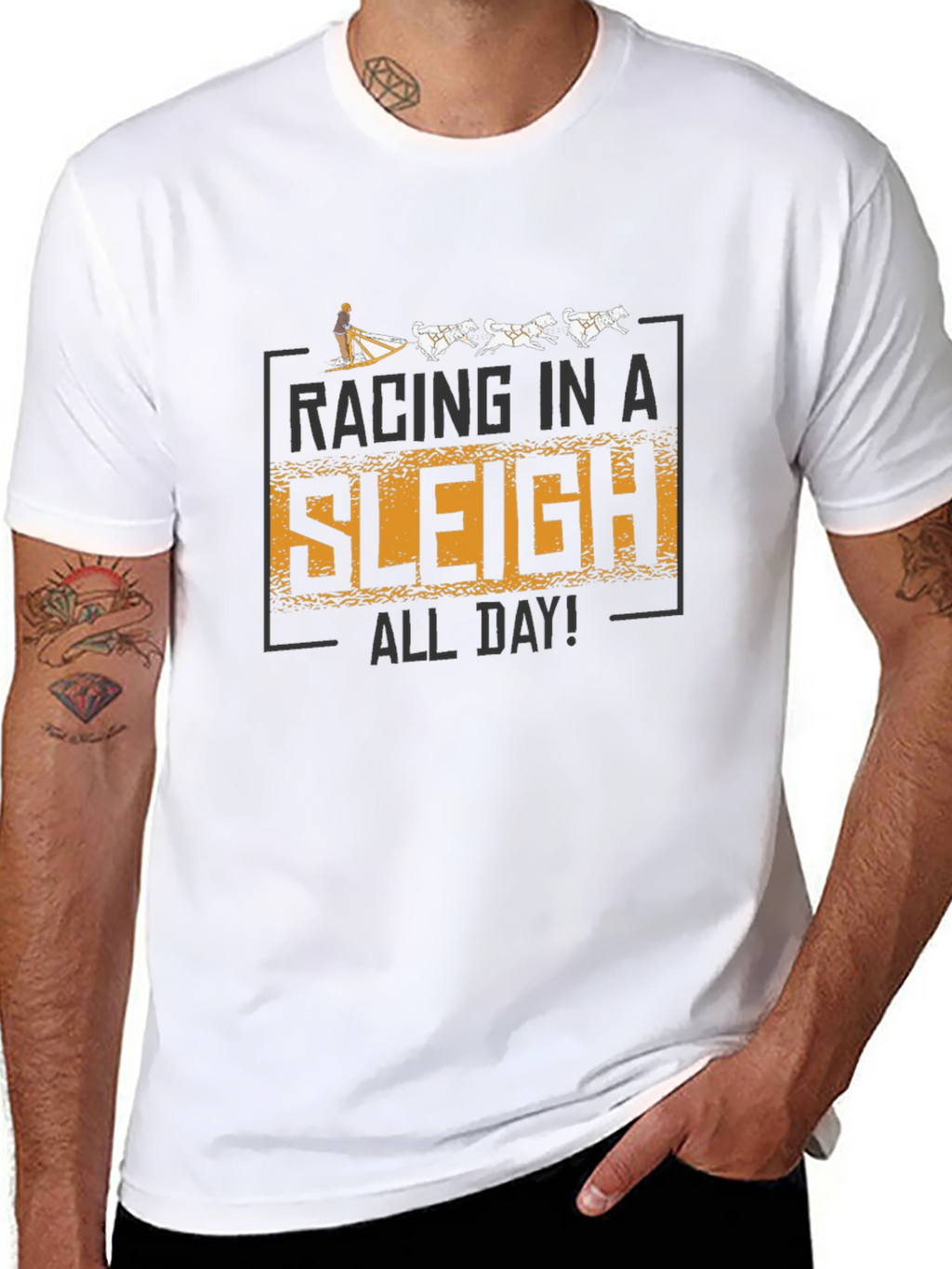 Racing in a Sleigh All Day Graphic T-Shirt