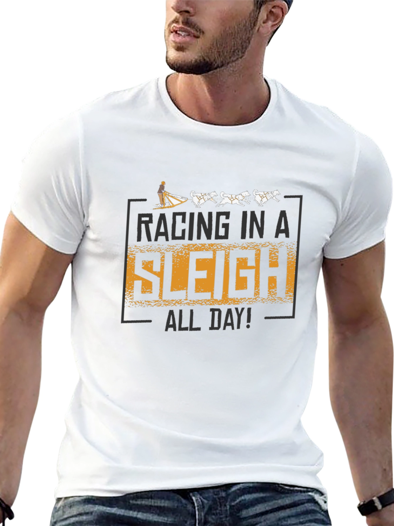 Racing in a Sleigh All Day Graphic T-Shirt