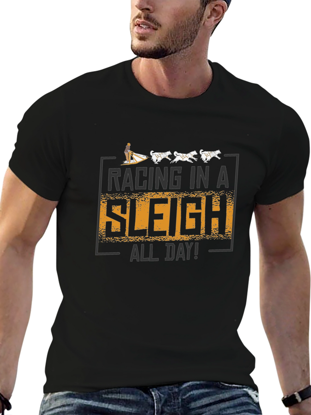 Racing in a Sleigh All Day Graphic T-Shirt