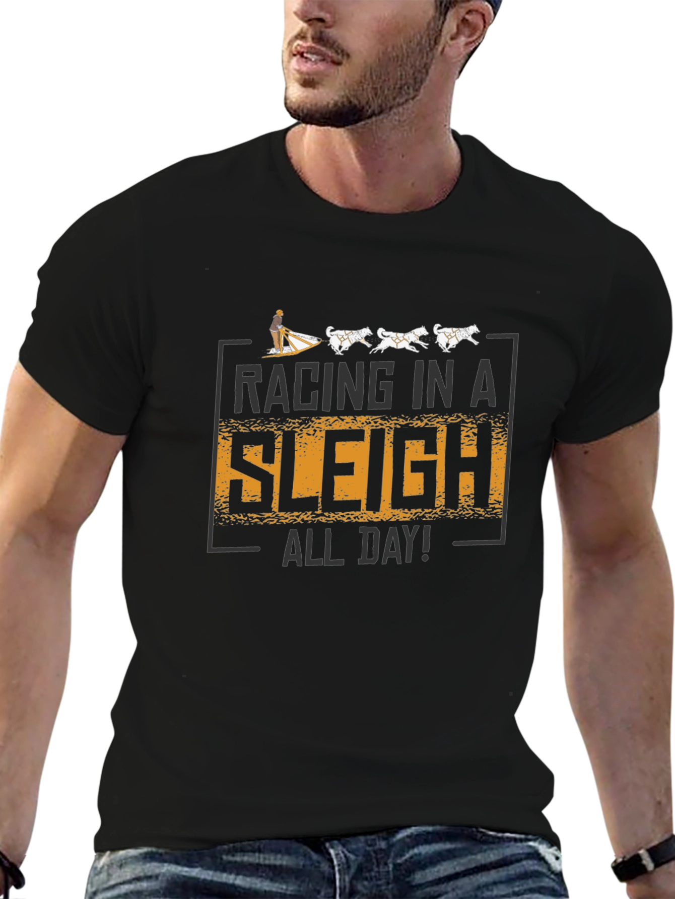 Racing in a Sleigh All Day Graphic T-Shirt