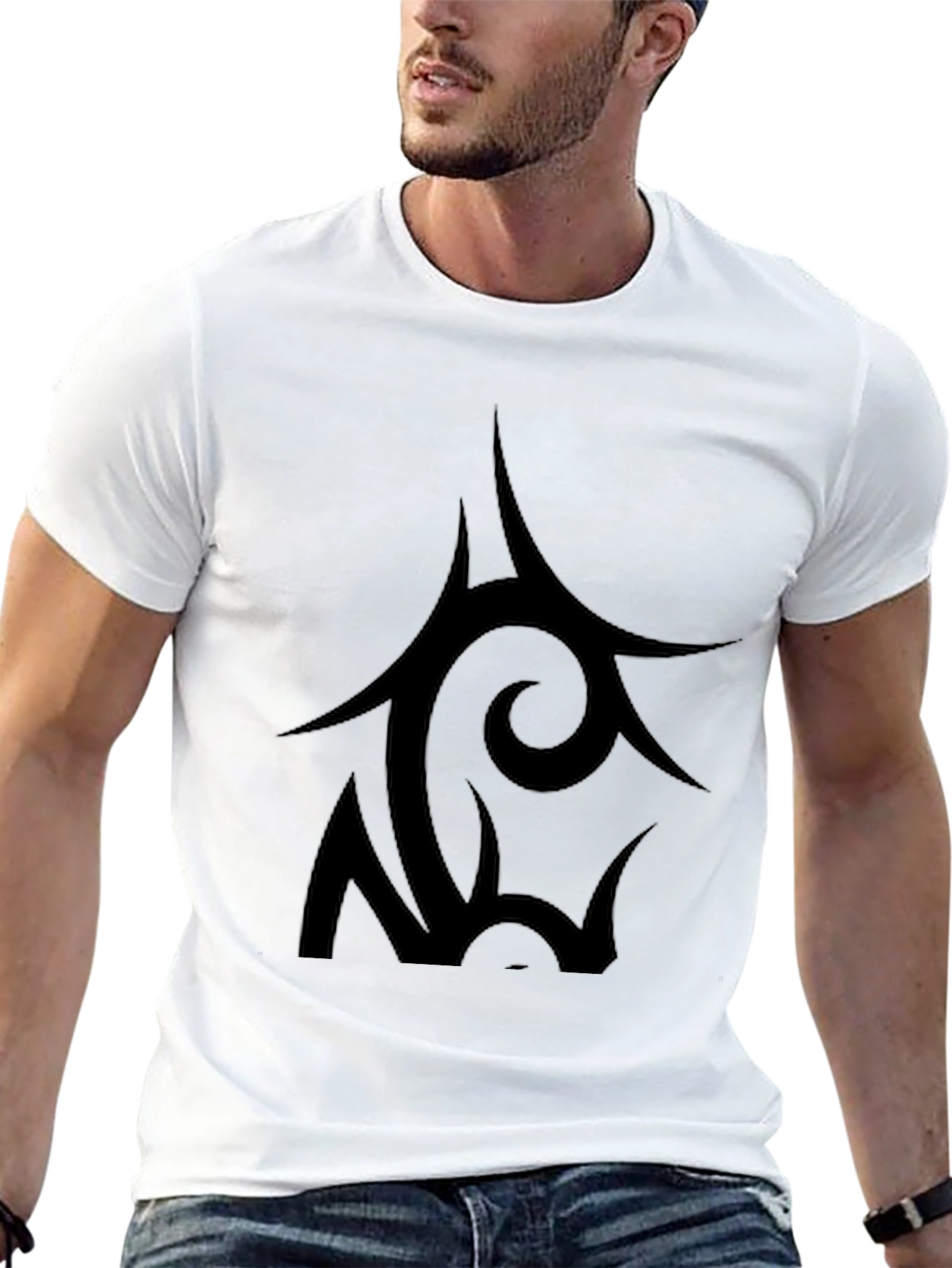 Black Tribal Graphic T-Shirt for Men