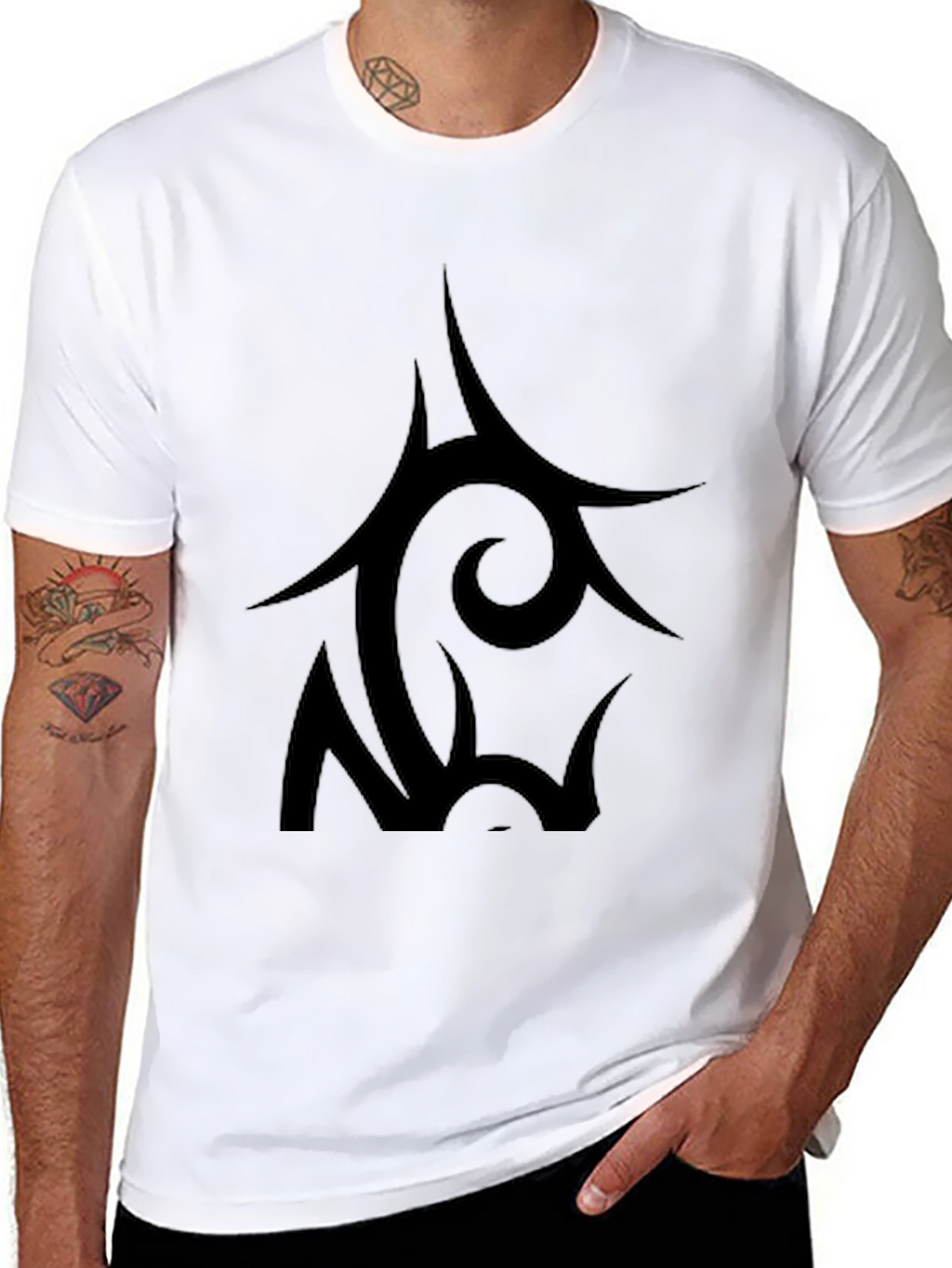 Black Tribal Graphic T-Shirt for Men