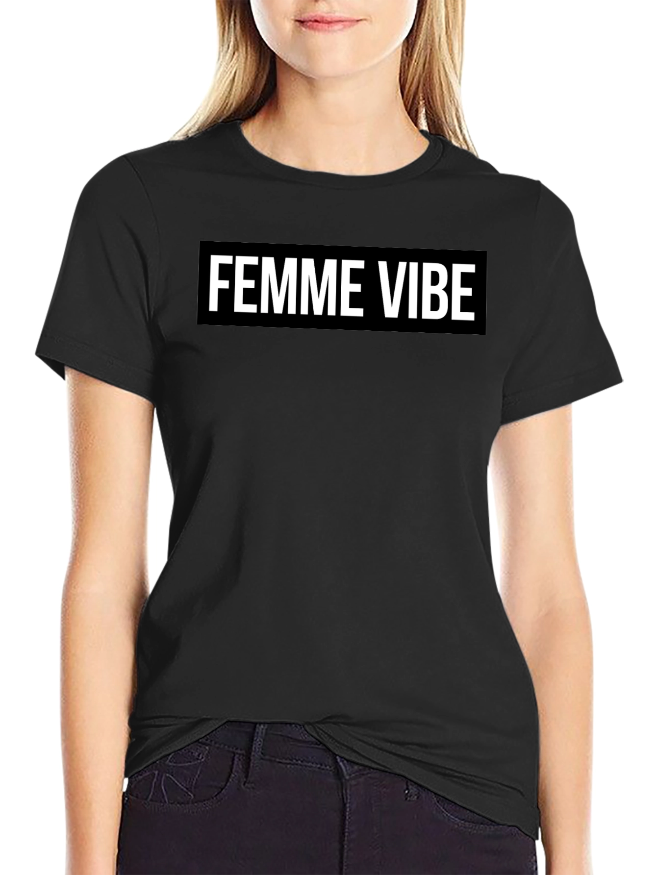 Femme Vibe Black Graphic Tee