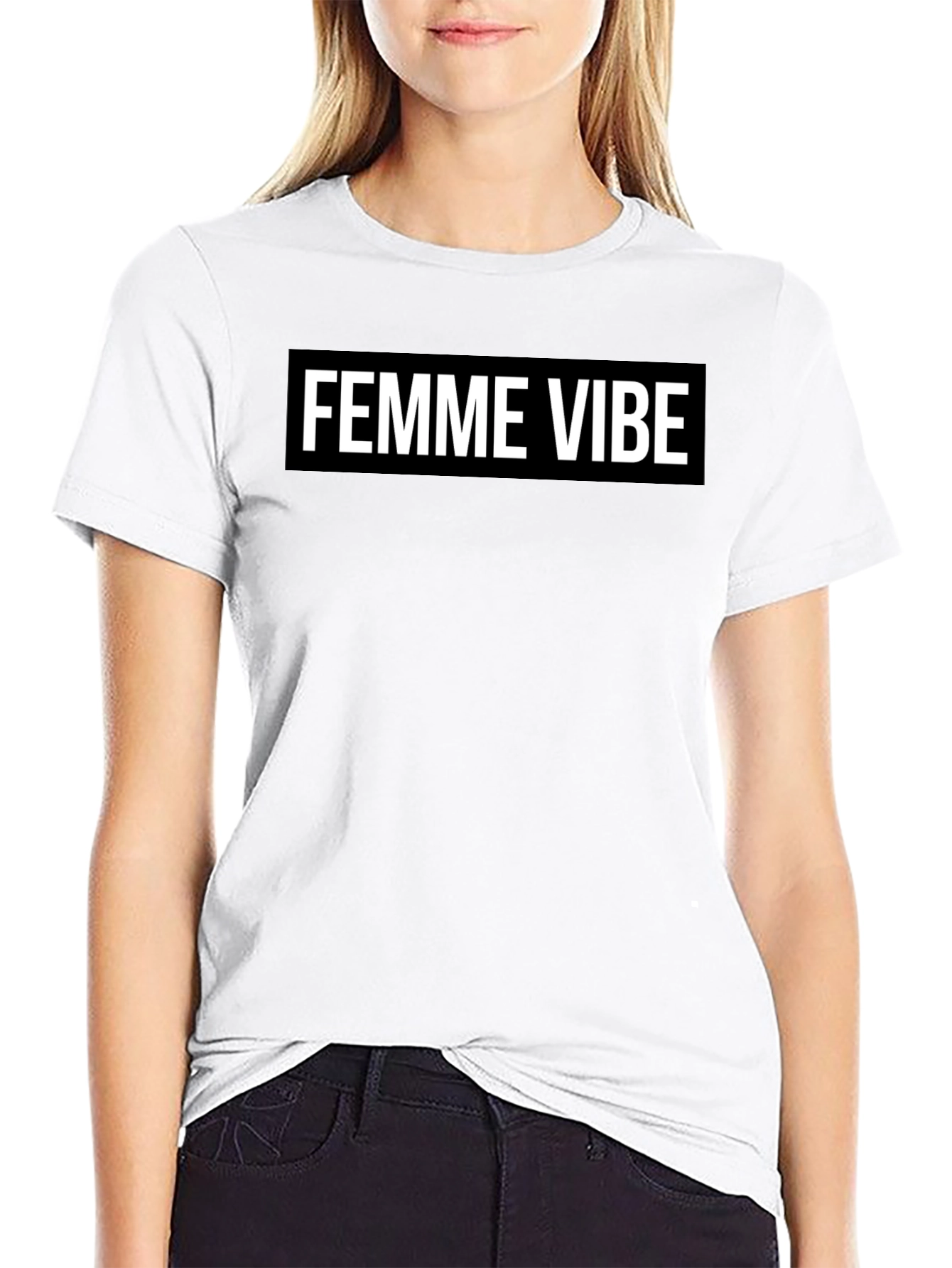 Femme Vibe Black Graphic Tee