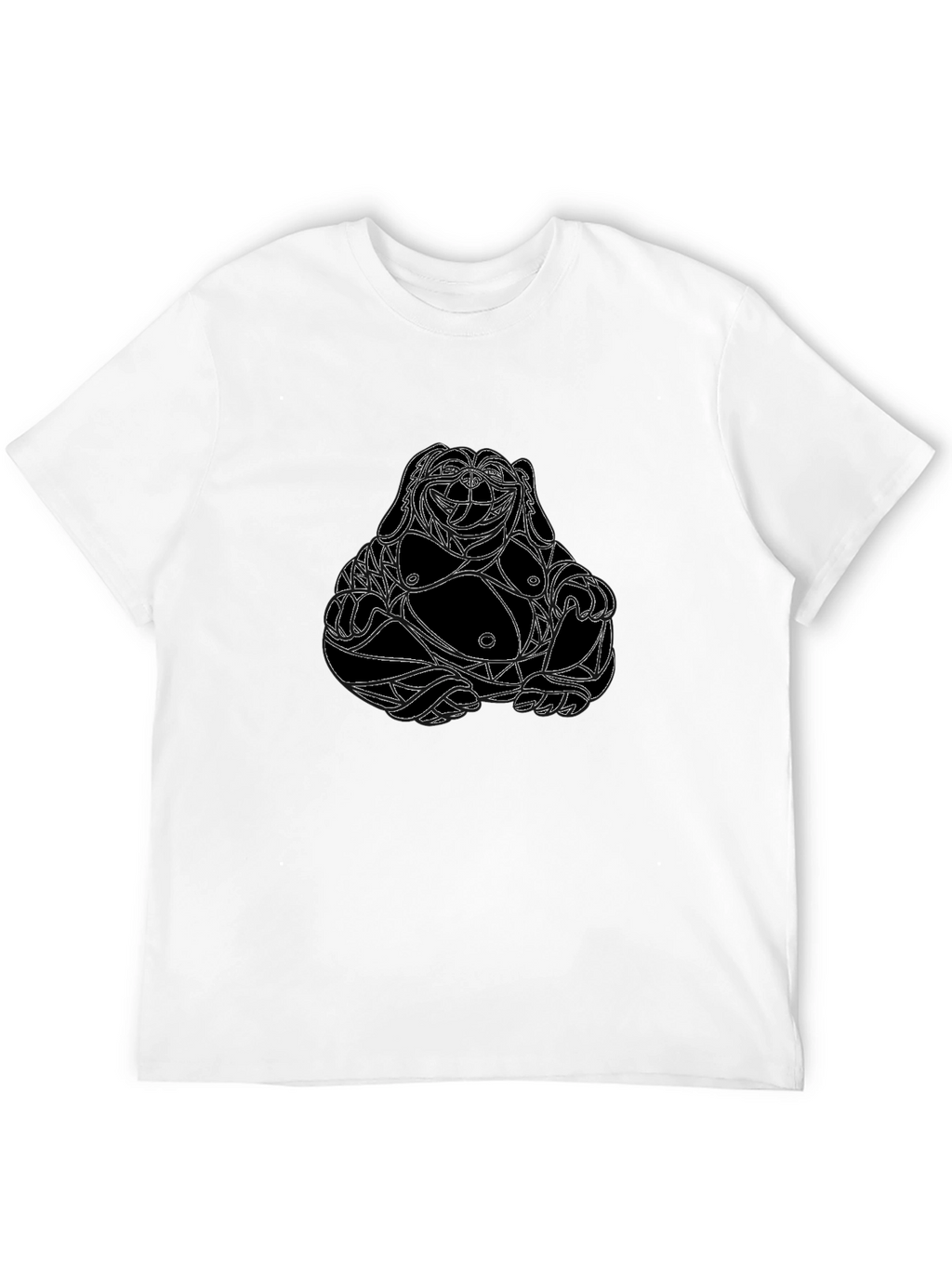 Geometric Buddha Graphic Tee - Black