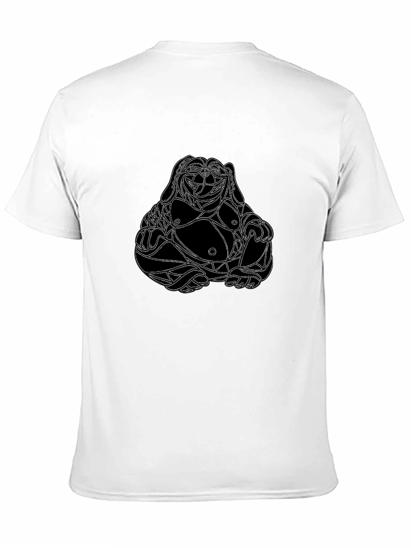 Geometric Buddha Graphic Tee - Black