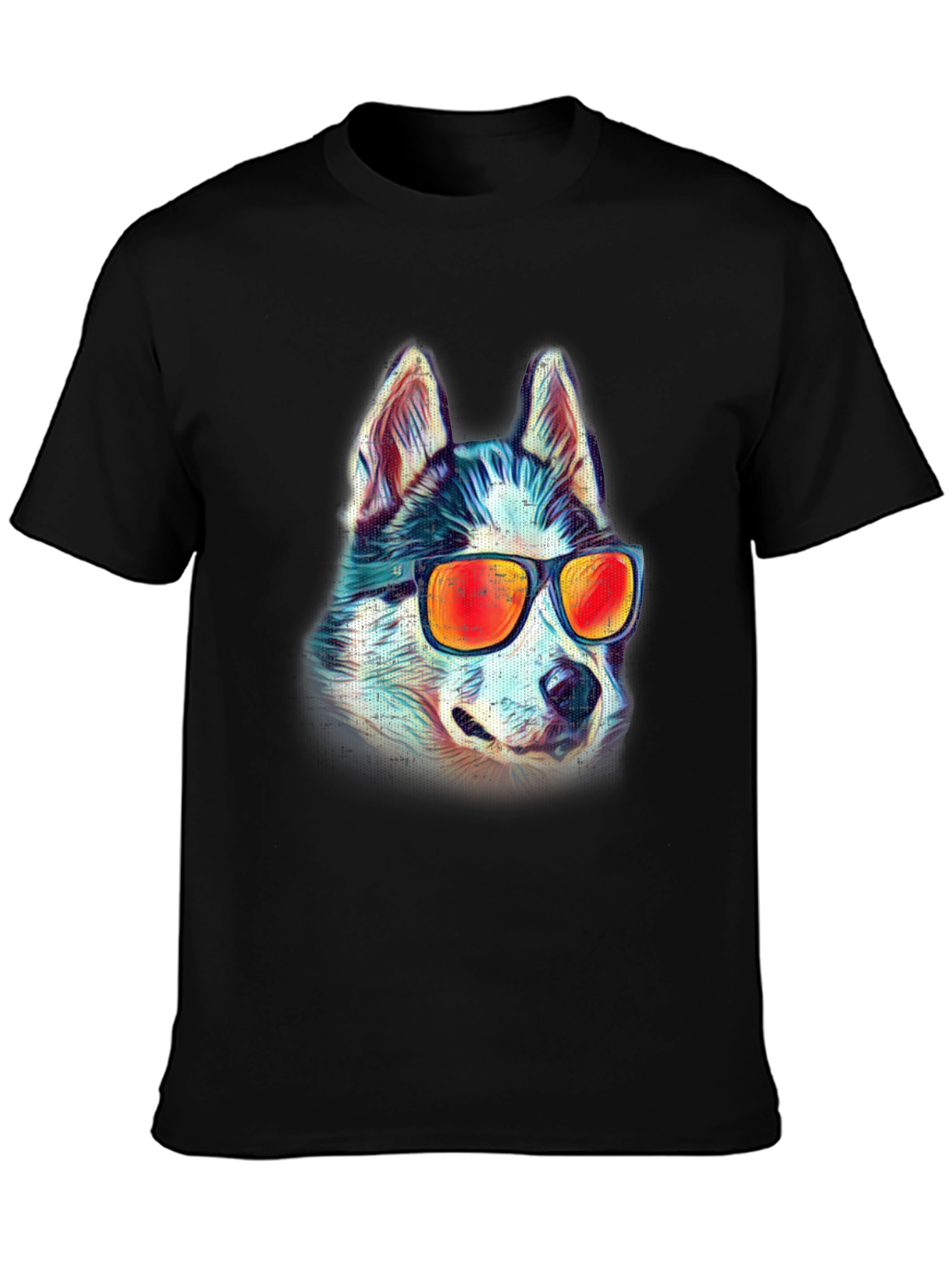 Cool Husky Graphic Tee - Black Cotton