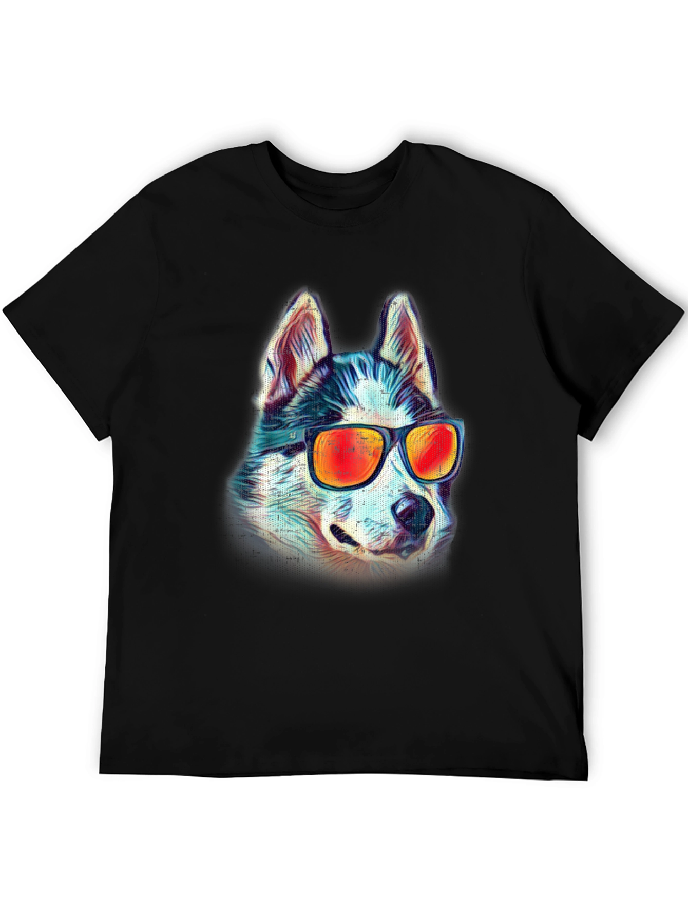 Cool Husky Graphic Tee - Black Cotton