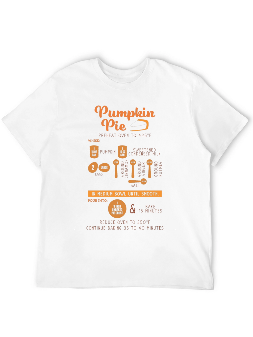 Pumpkin Pie Recipe Black T-Shirt