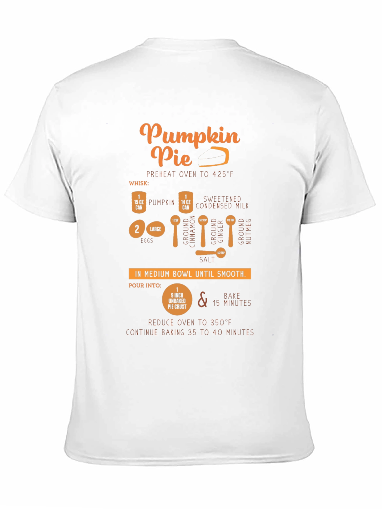 Pumpkin Pie Recipe Black T-Shirt