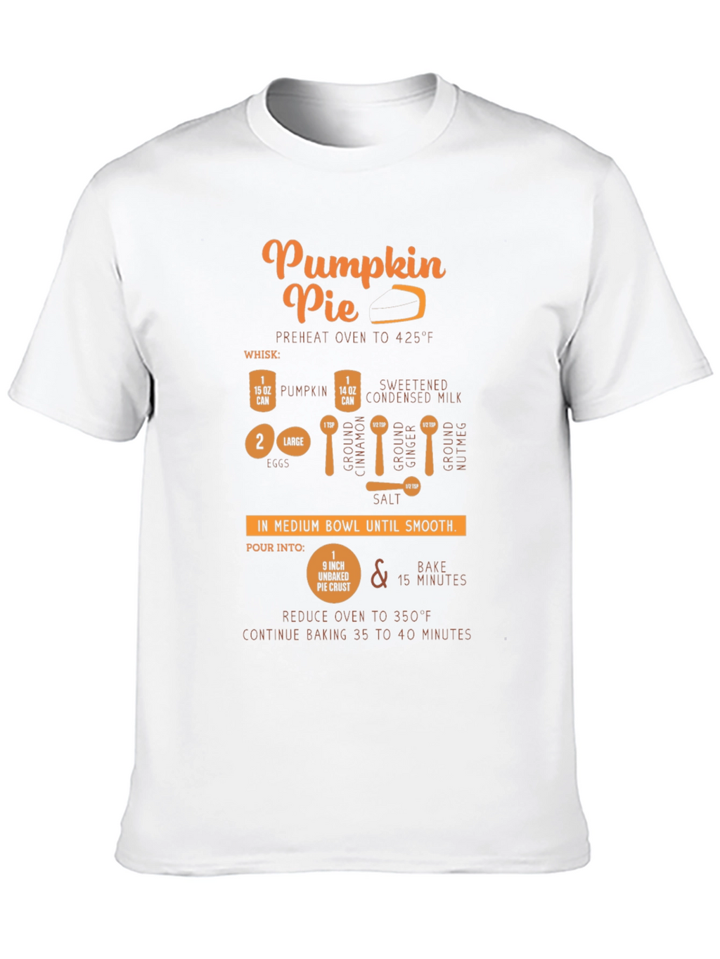 Pumpkin Pie Recipe Black T-Shirt