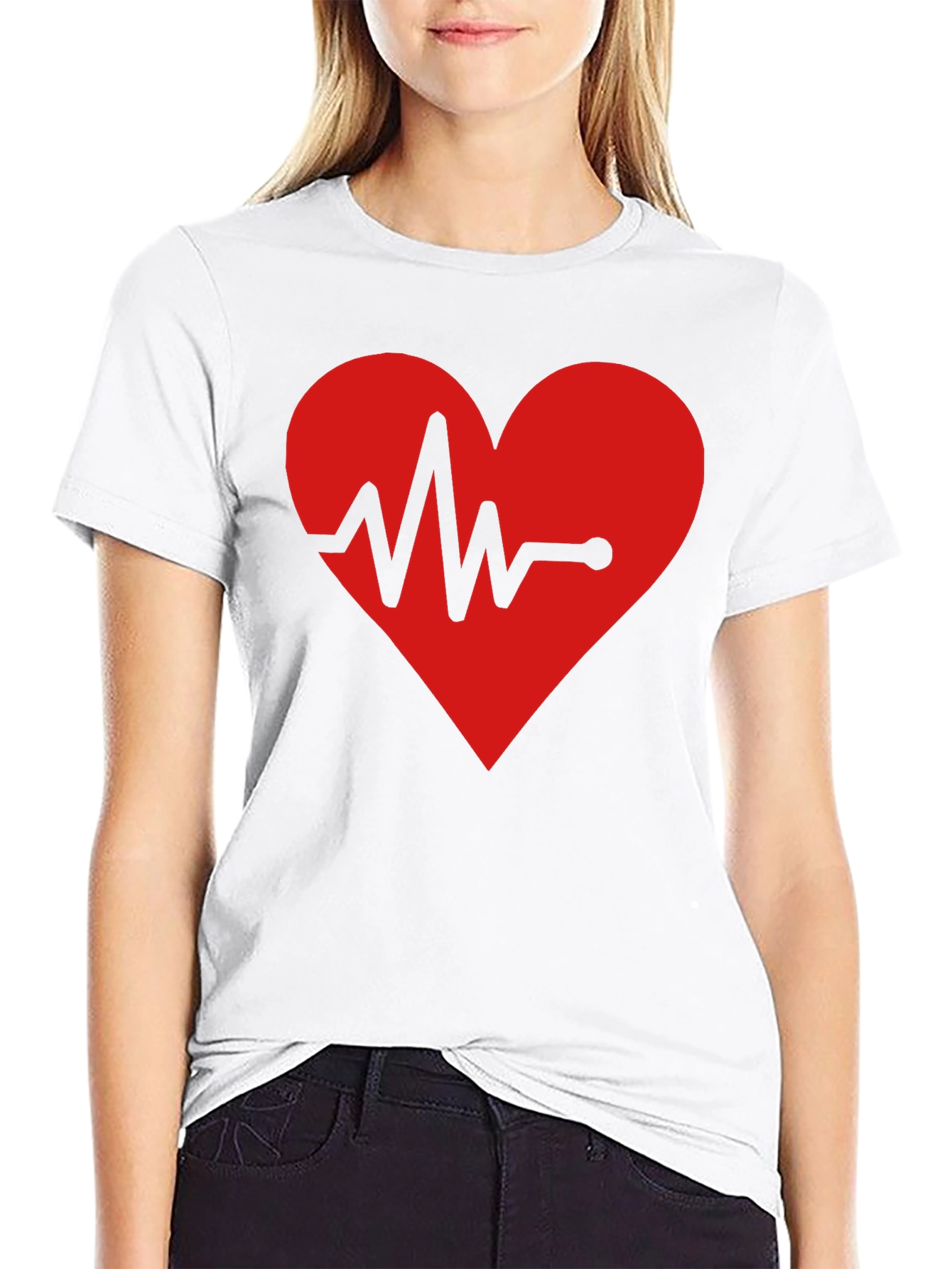 Heartbeat Graphic T-Shirt - Black Cotton Tee