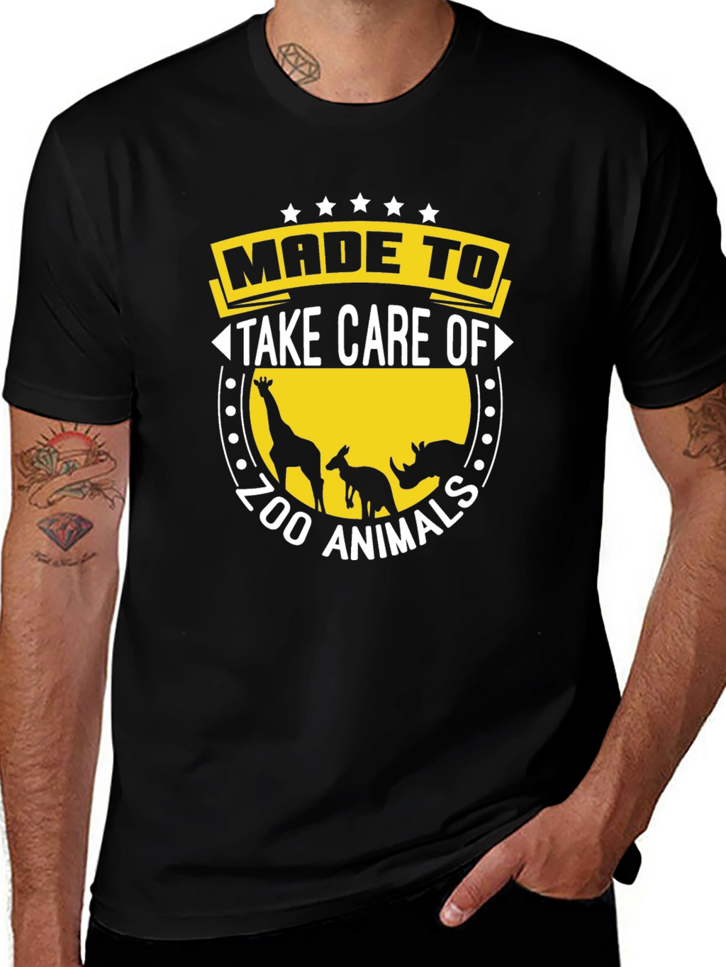 Zoo Animal Care T-Shirt Black Cotton Tee