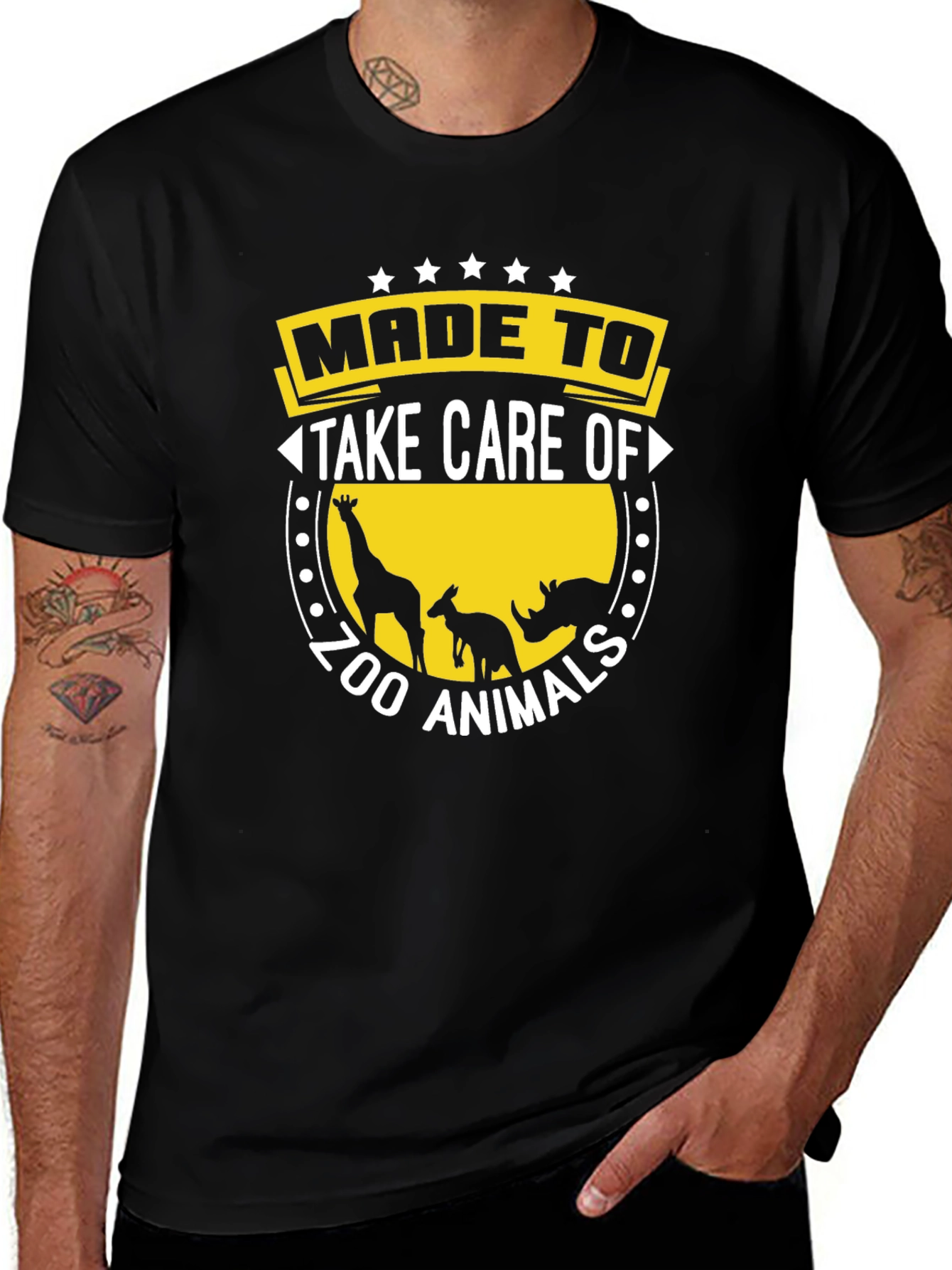 Zoo Animal Care T-Shirt Black Cotton Tee