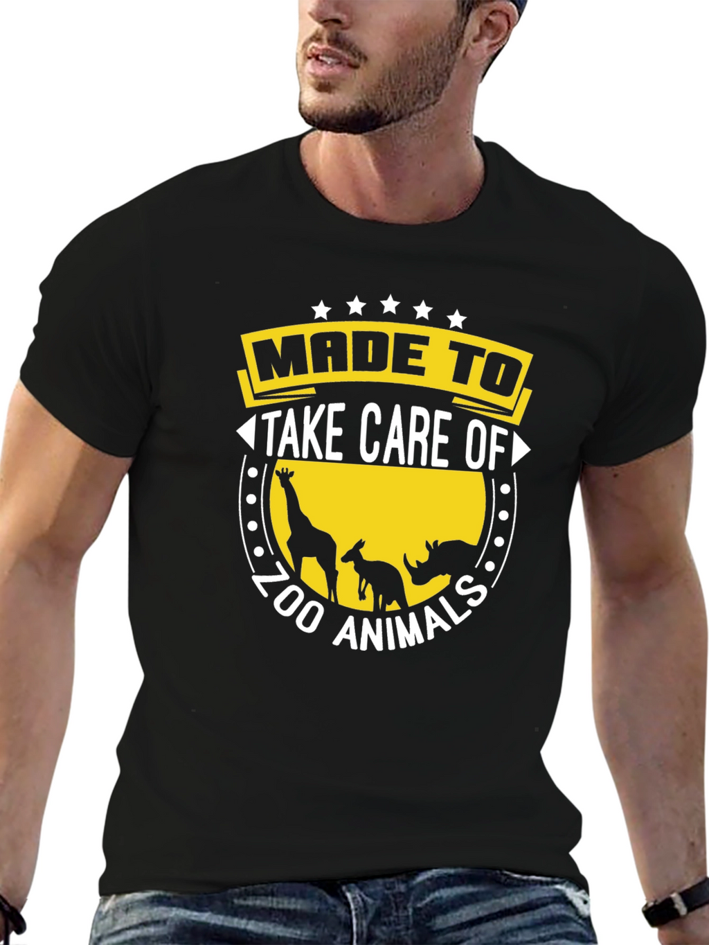 Zoo Animal Care T-Shirt Black Cotton Tee