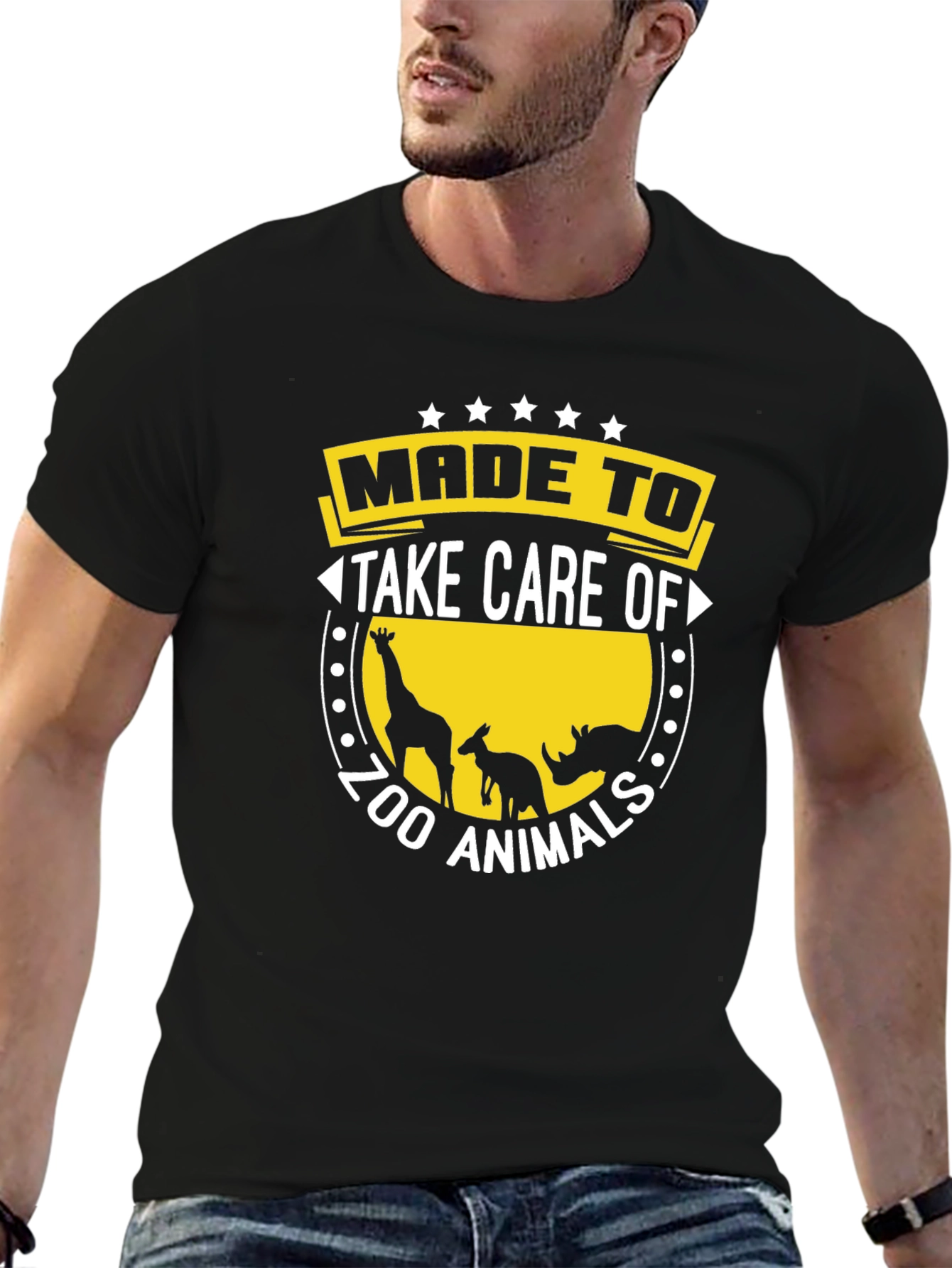 Zoo Animal Care T-Shirt Black Cotton Tee