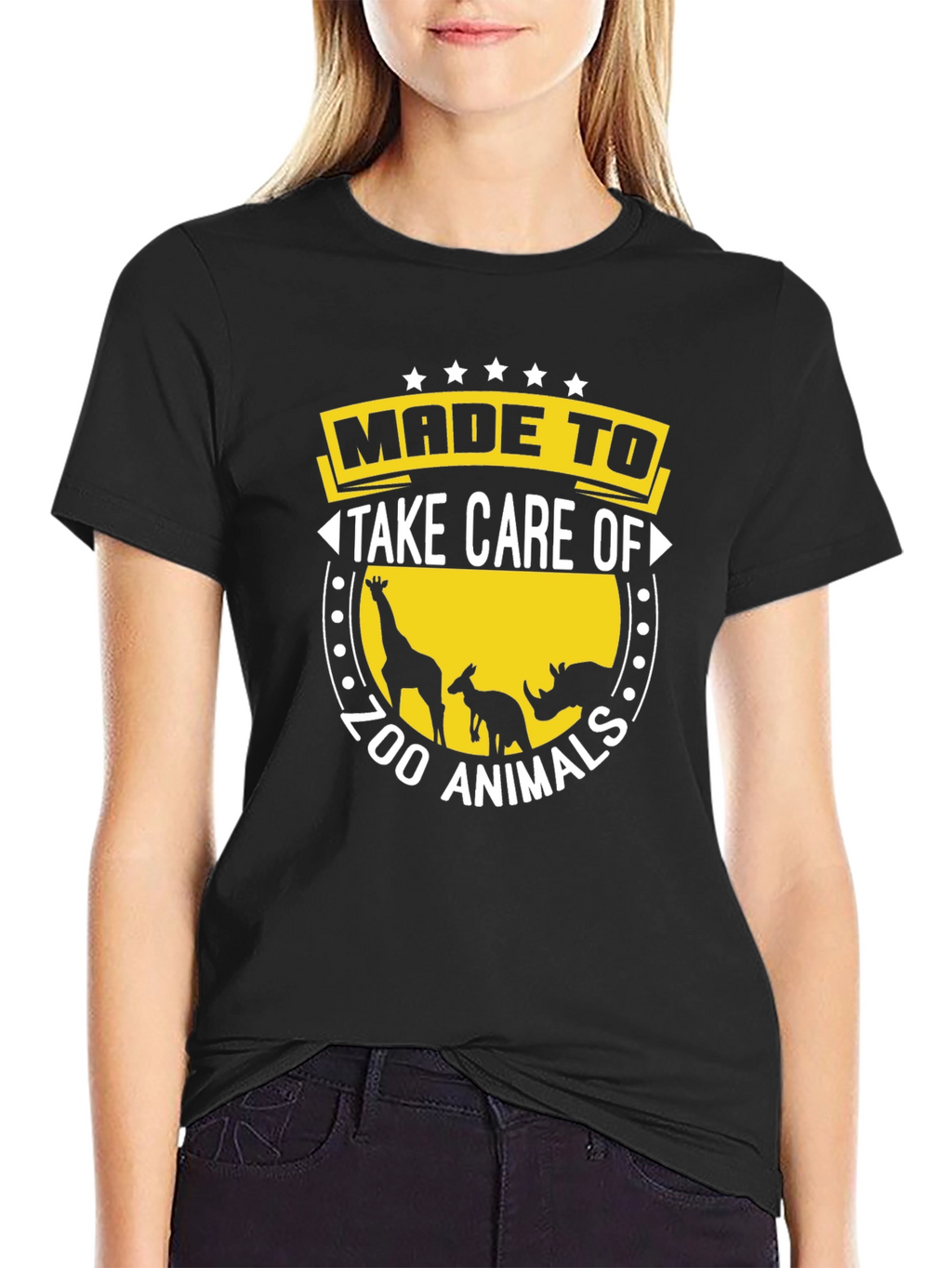 Zoo Animal Care T-Shirt Black Cotton Tee