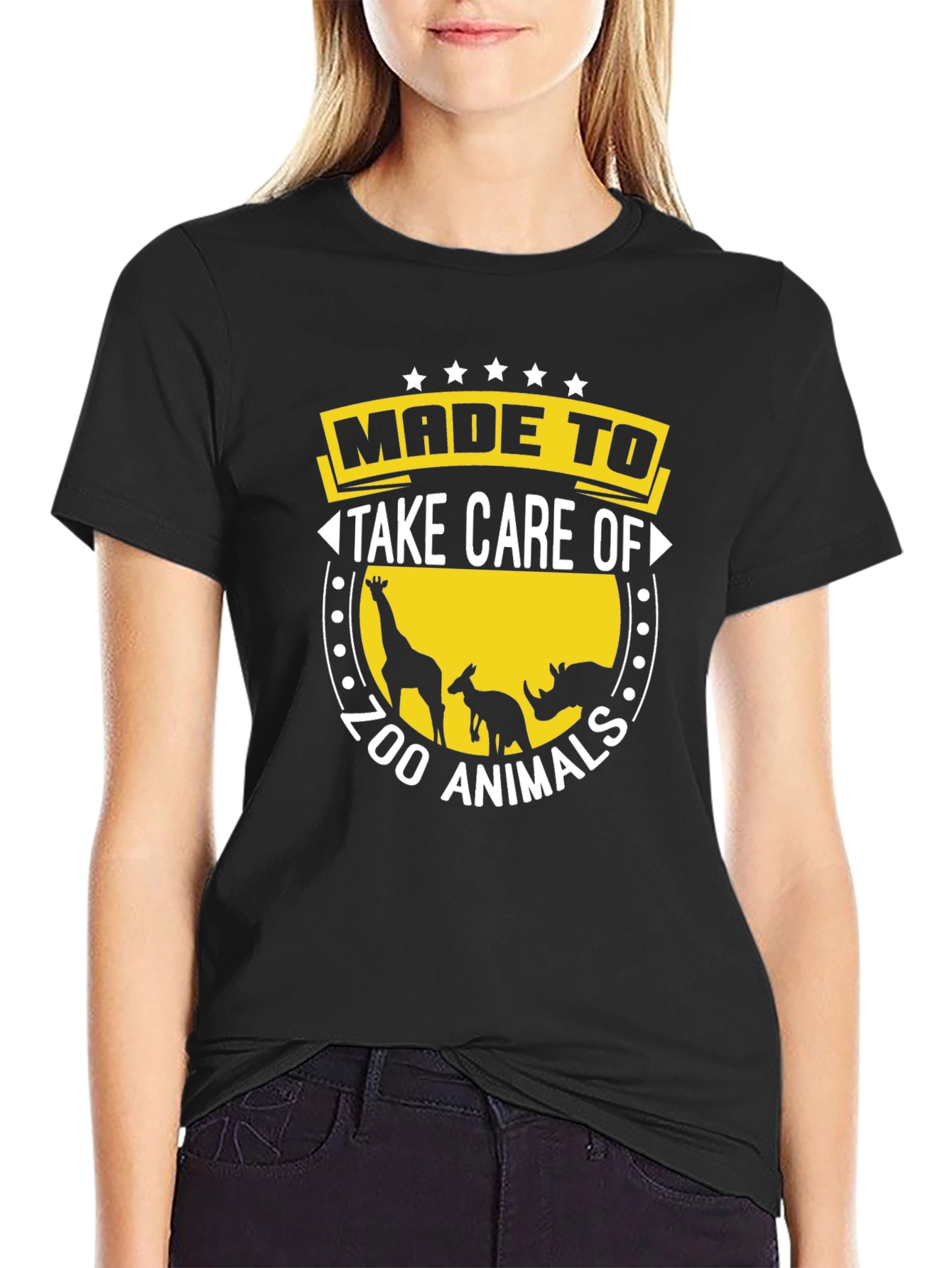 Zoo Animal Care T-Shirt Black Cotton Tee