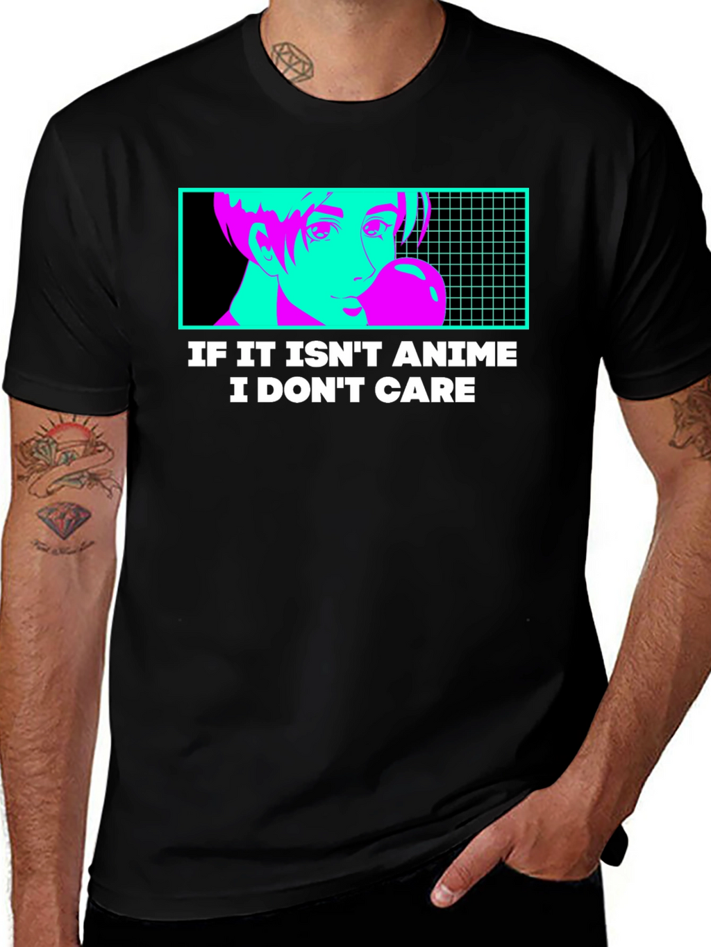 Anime Lovers T-Shirt - Black Unique Design