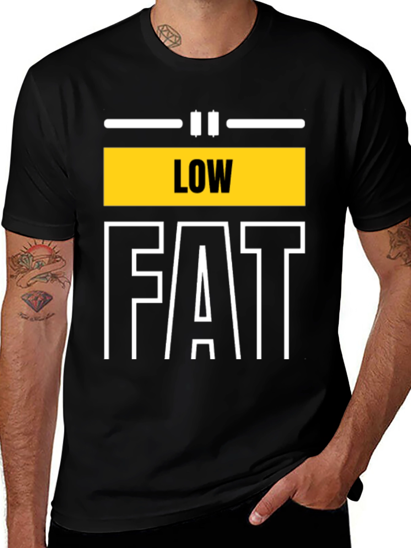 Low Fat Graphic Tee - Unisex Black T-Shirt