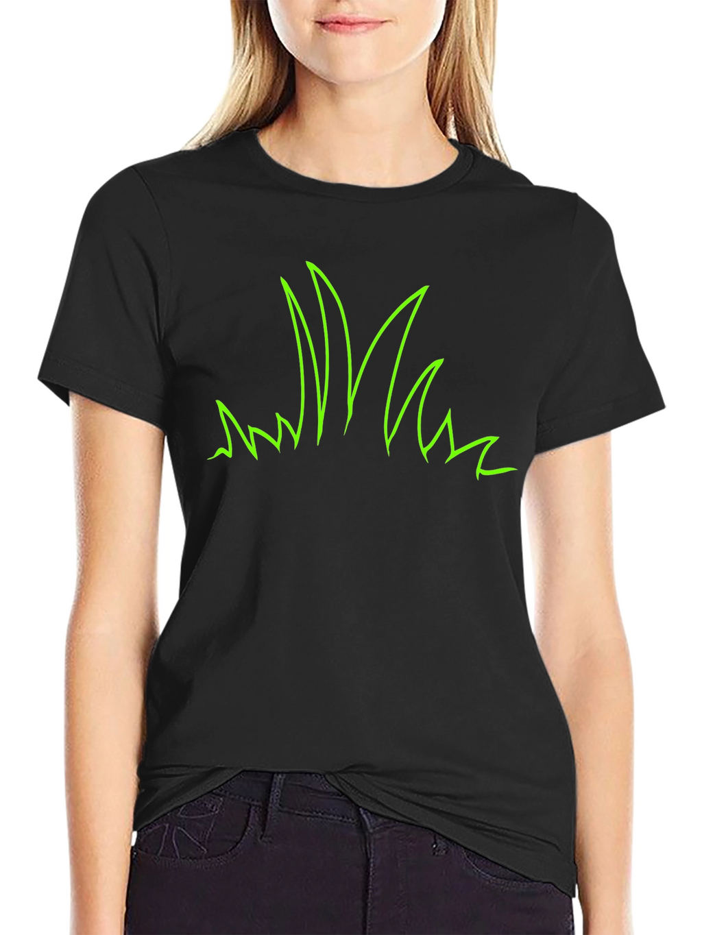 Green Grass Graphic Tee - Black Casual Shirt