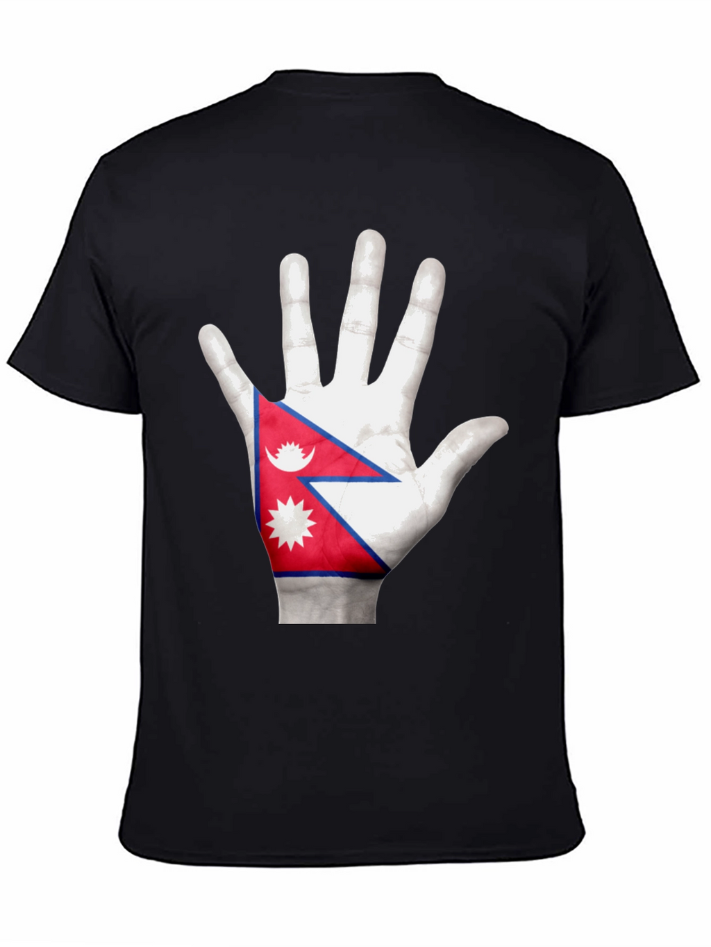 Nepal Flag Hand Print T-Shirt