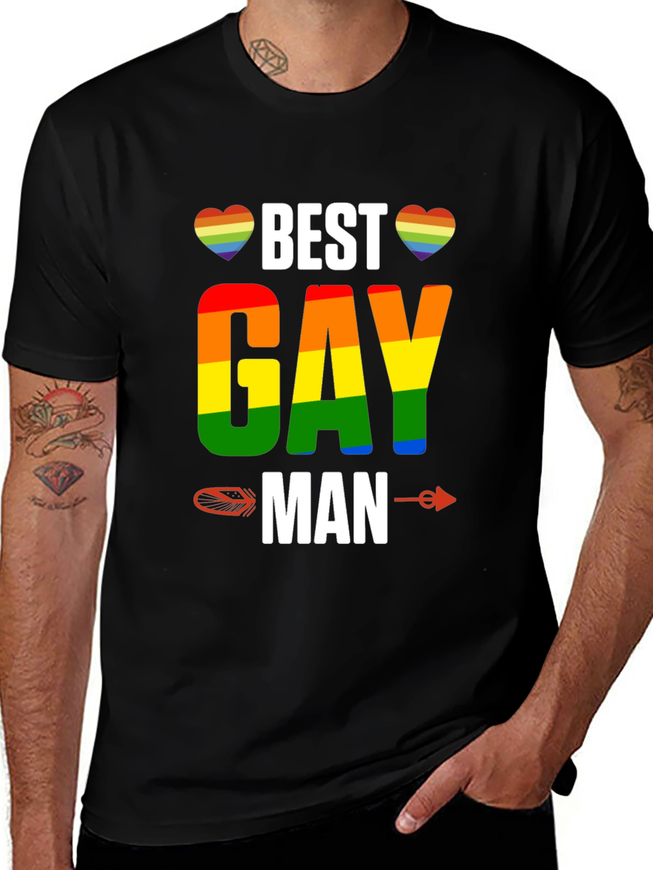 Best Gay Man Rainbow Pride T-Shirt
