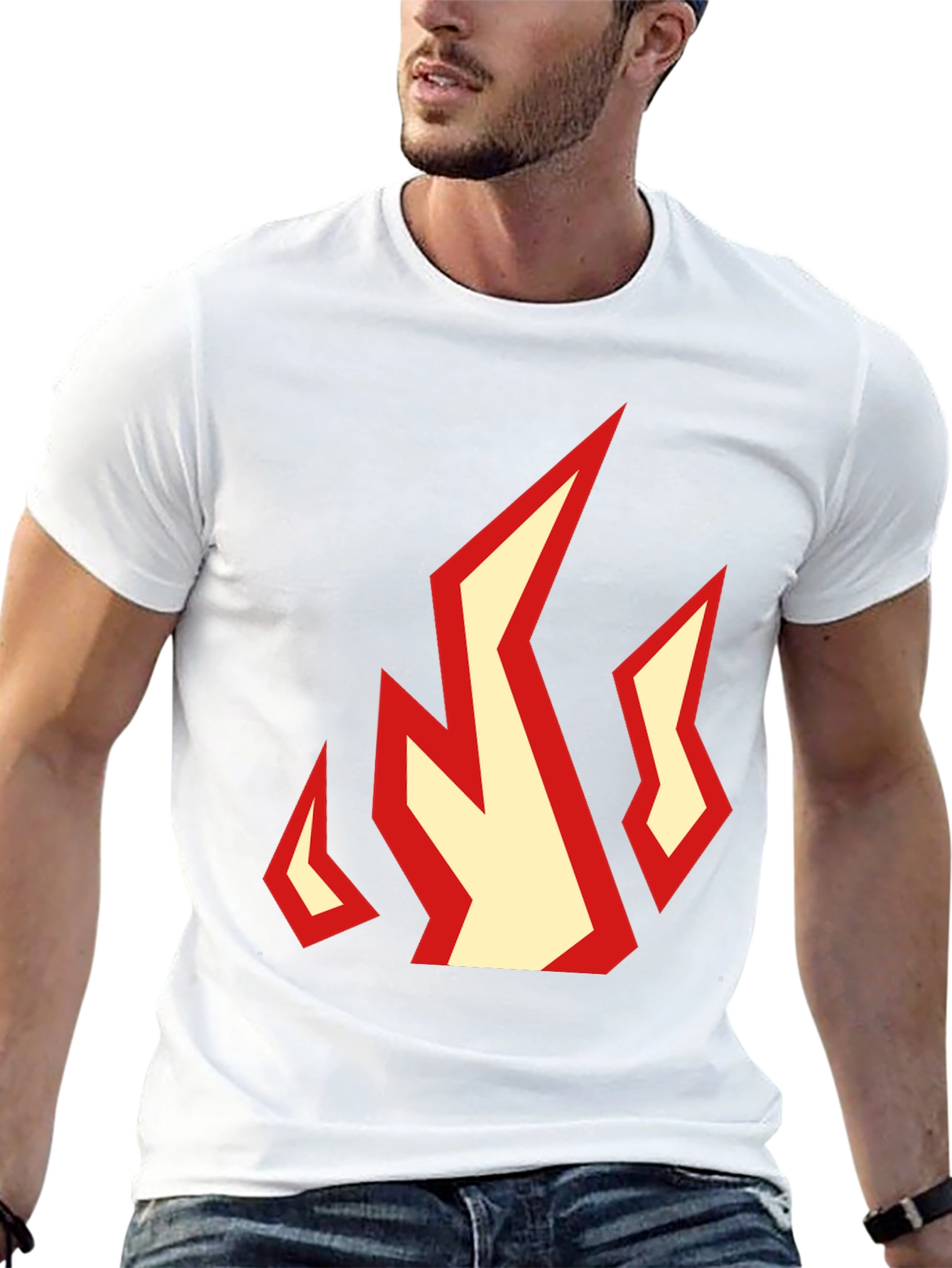 Fiery Graphic Tee - Black Cotton T-Shirt