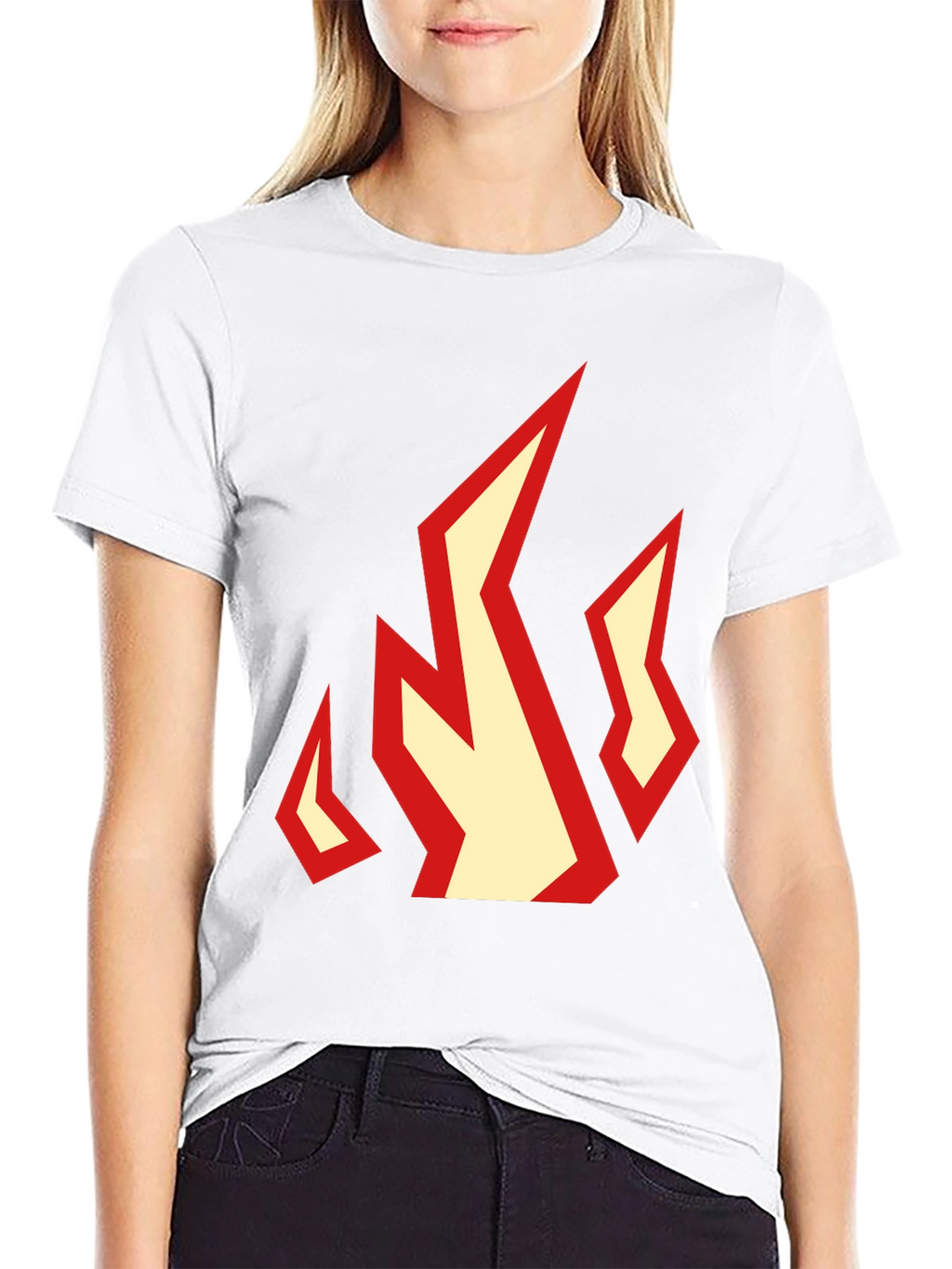 Fiery Graphic Tee - Black Cotton T-Shirt