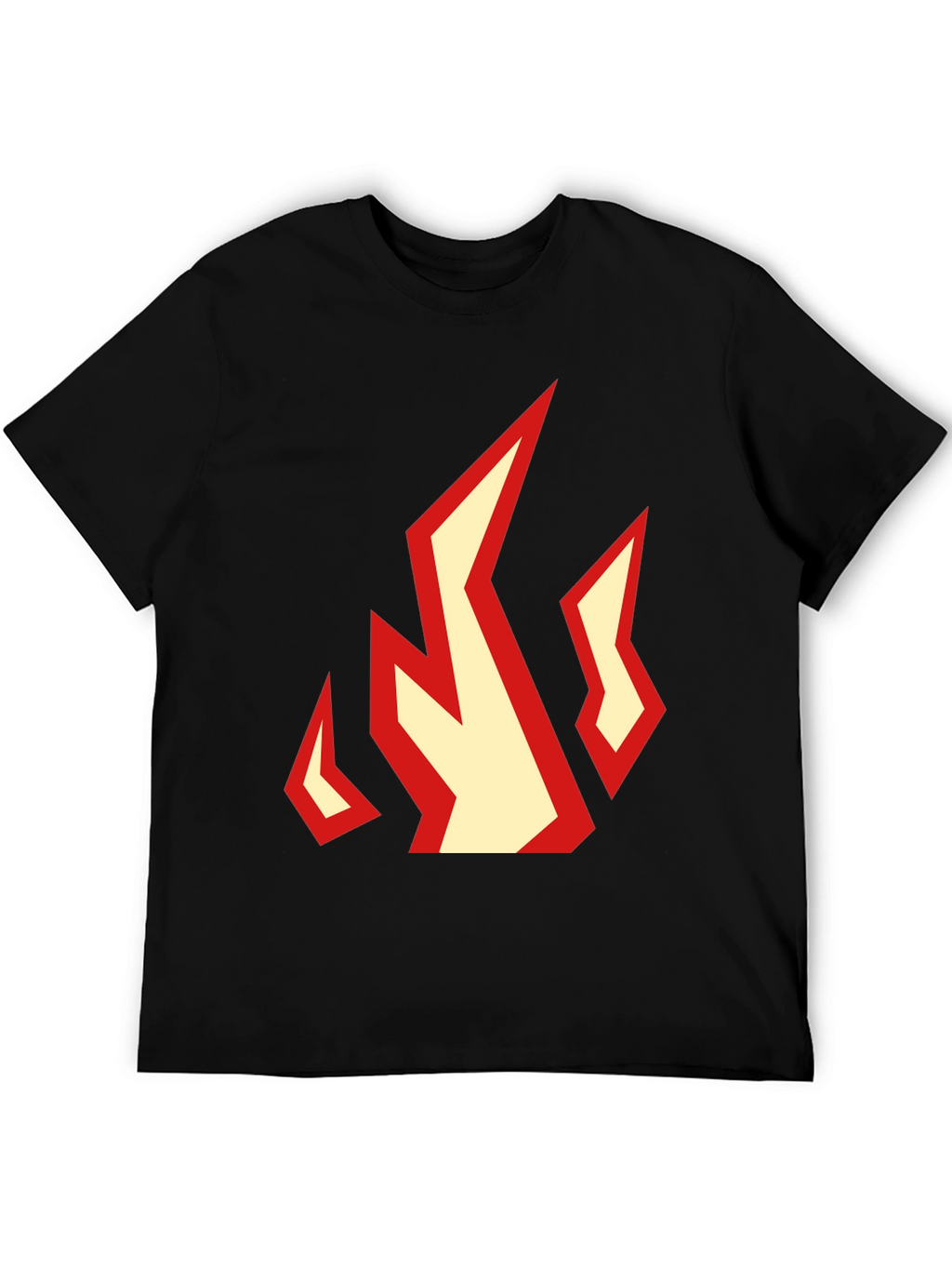 Fiery Graphic Tee - Black Cotton T-Shirt