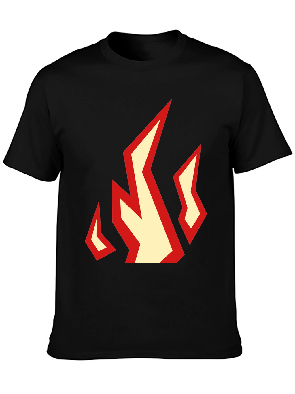 Fiery Graphic Tee - Black Cotton T-Shirt