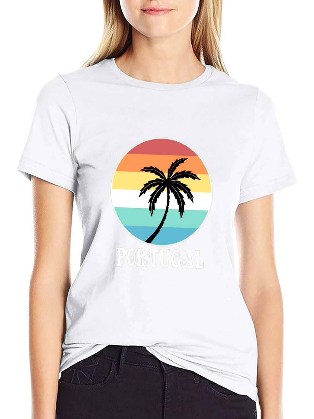 Portugal Palm Tree T-Shirt - Beach Vacation Souvenir