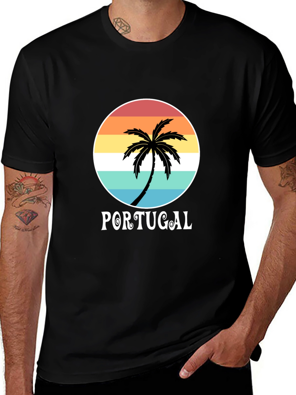 Portugal Palm Tree T-Shirt - Beach Vacation Souvenir