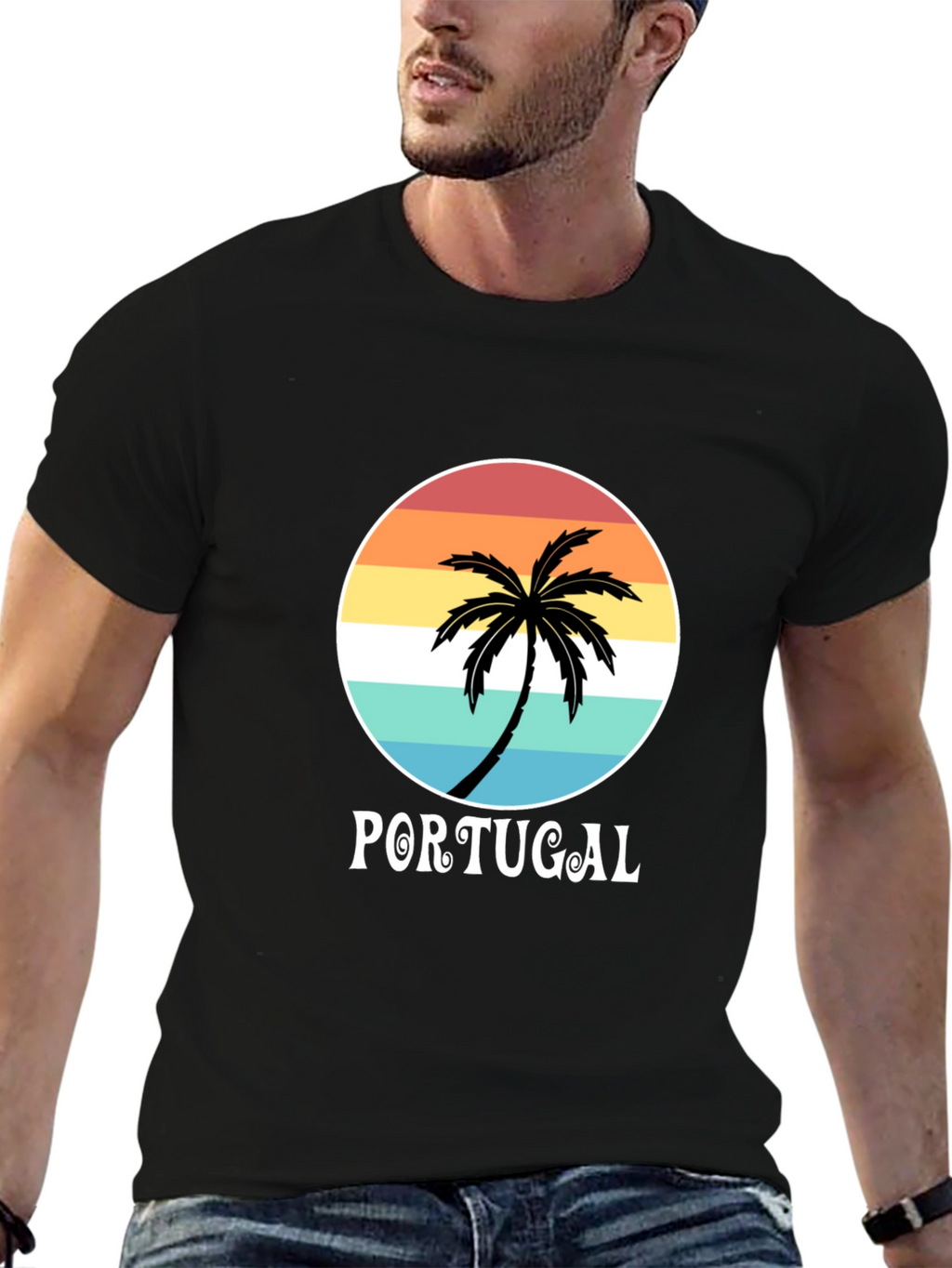 Portugal Palm Tree T-Shirt - Beach Vacation Souvenir