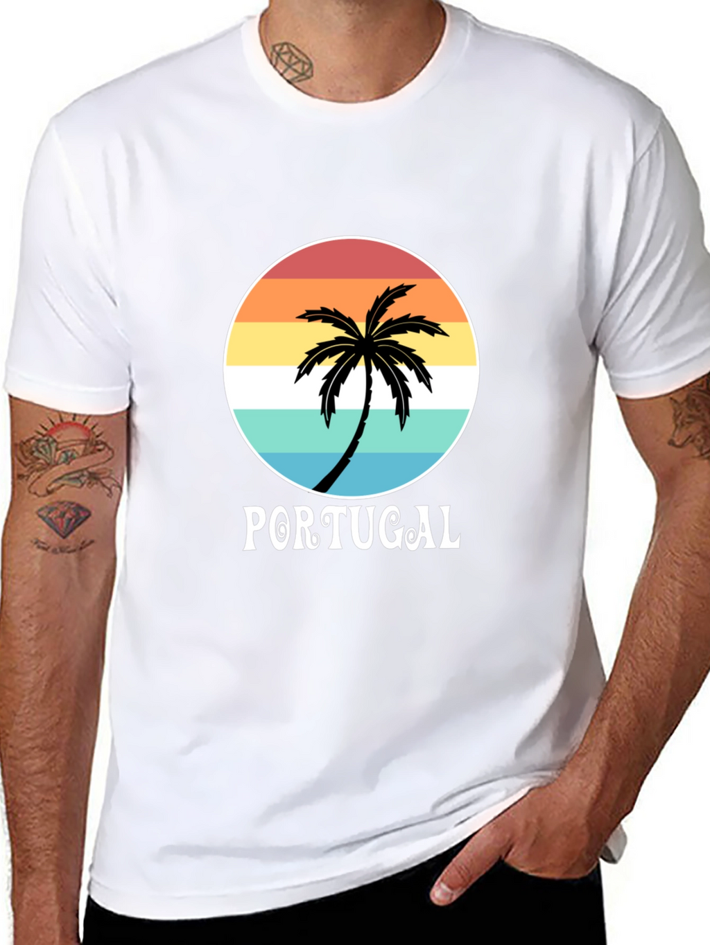 Portugal Palm Tree T-Shirt - Beach Vacation Souvenir