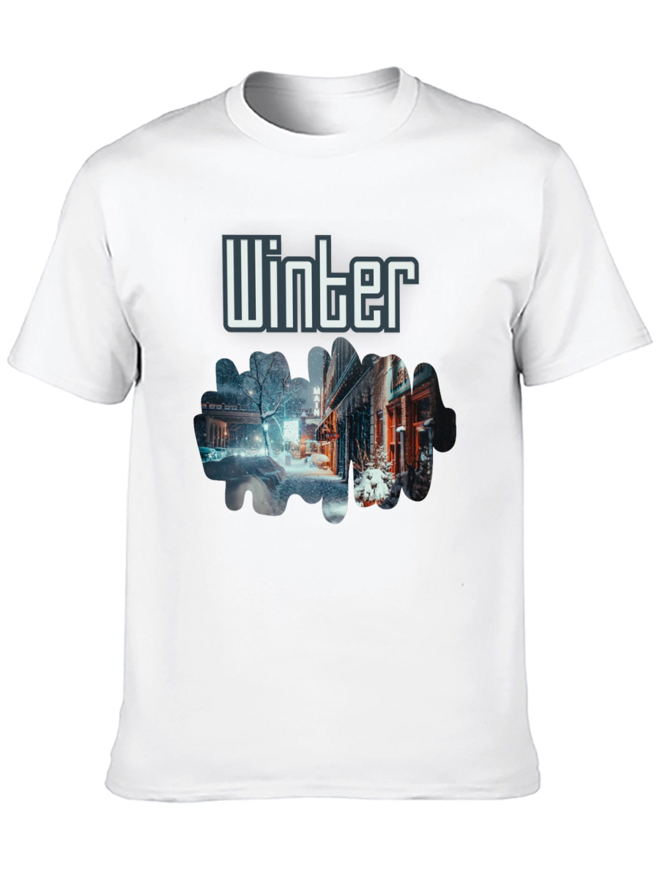 Winter Street Scene Graphic T-Shirt