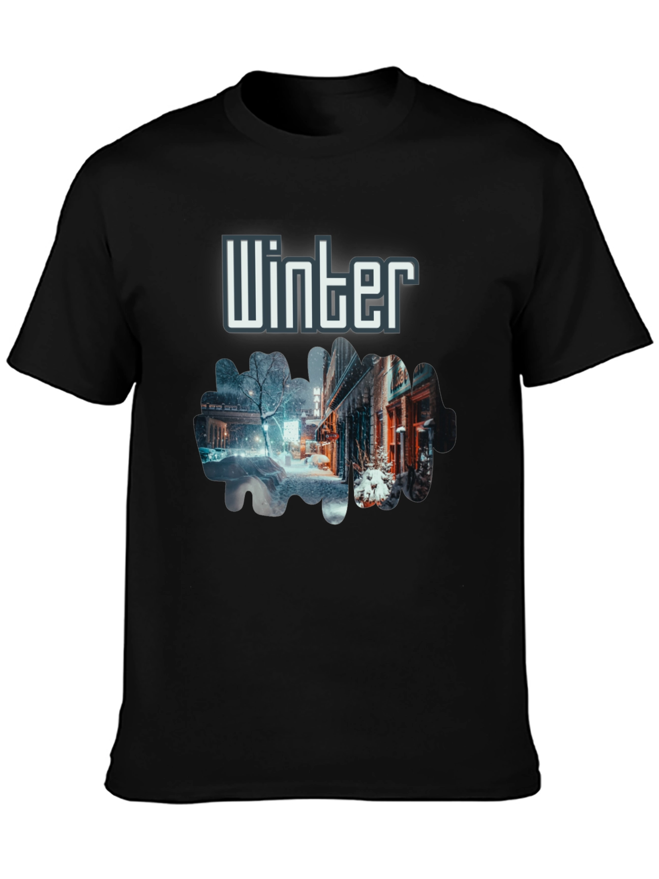 Winter Street Scene Graphic T-Shirt